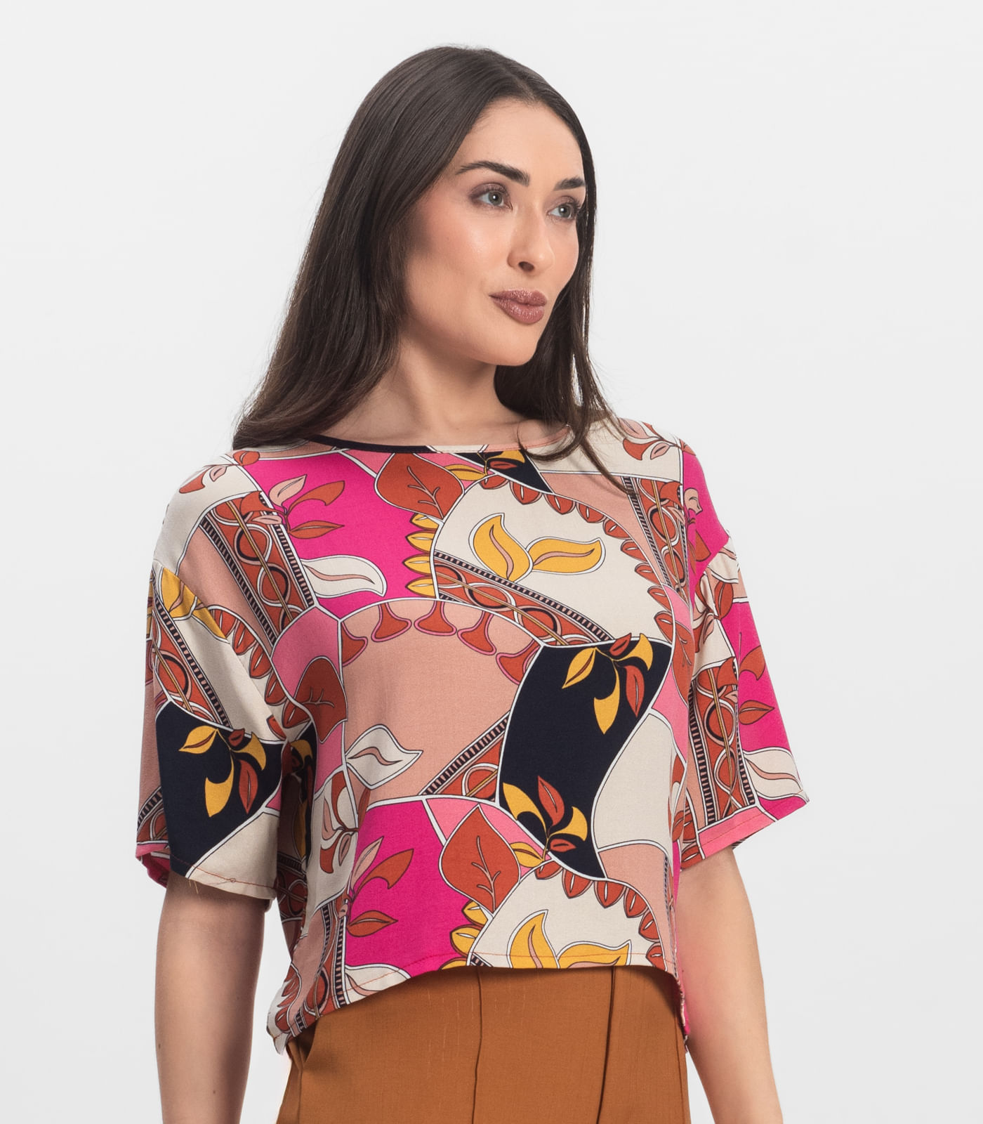 Blusa Feminina Estampada Infinita Cor Rosa - Imagem 2