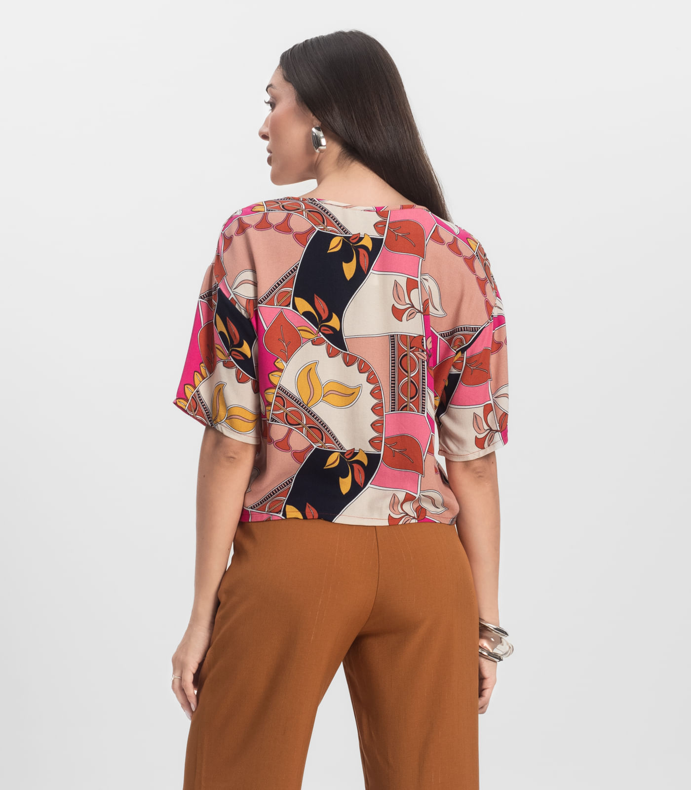 Blusa Feminina Estampada Infinita Cor Rosa - Imagem 3