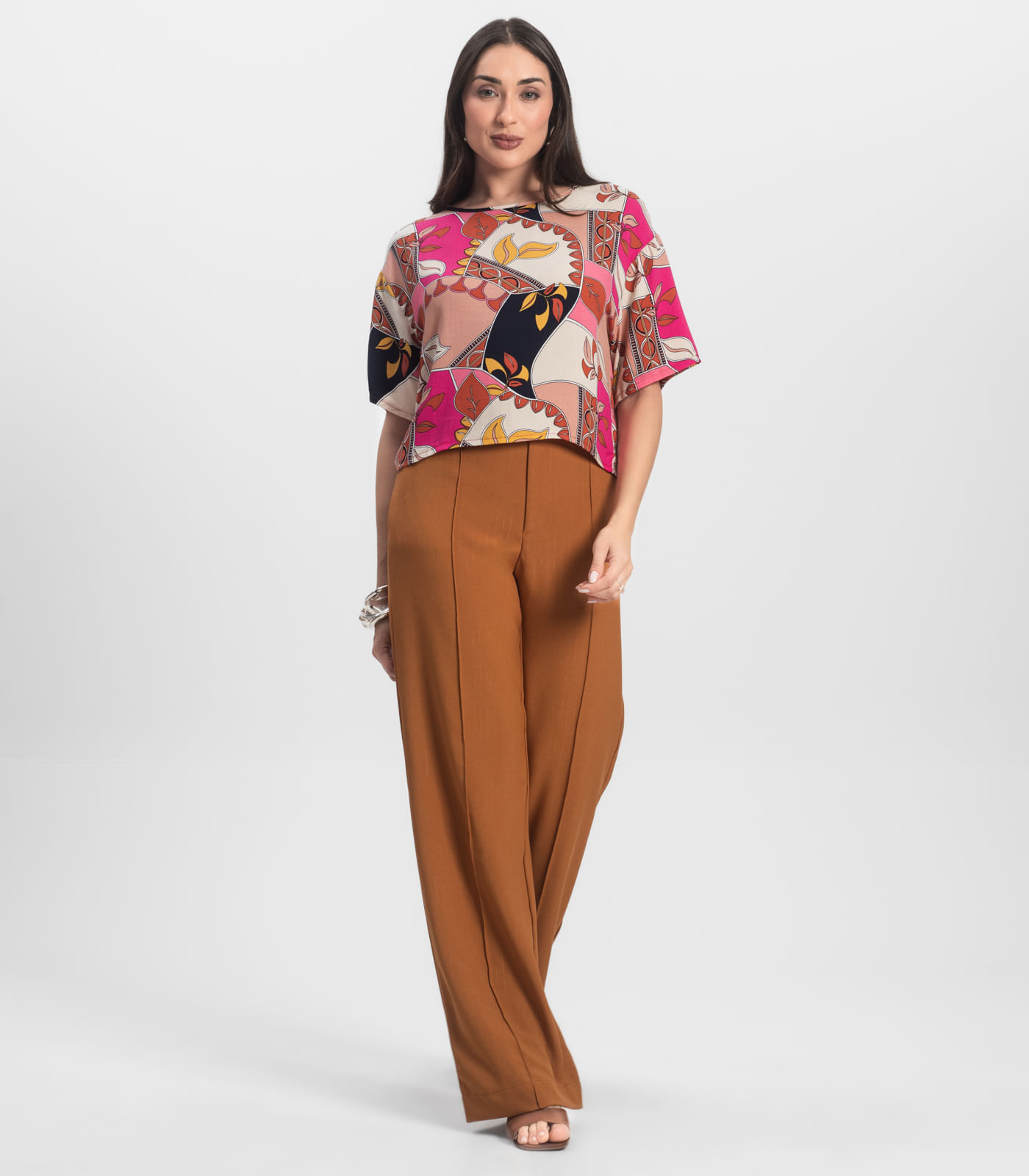 Blusa Feminina Estampada Infinita Cor Rosa - Imagem 4