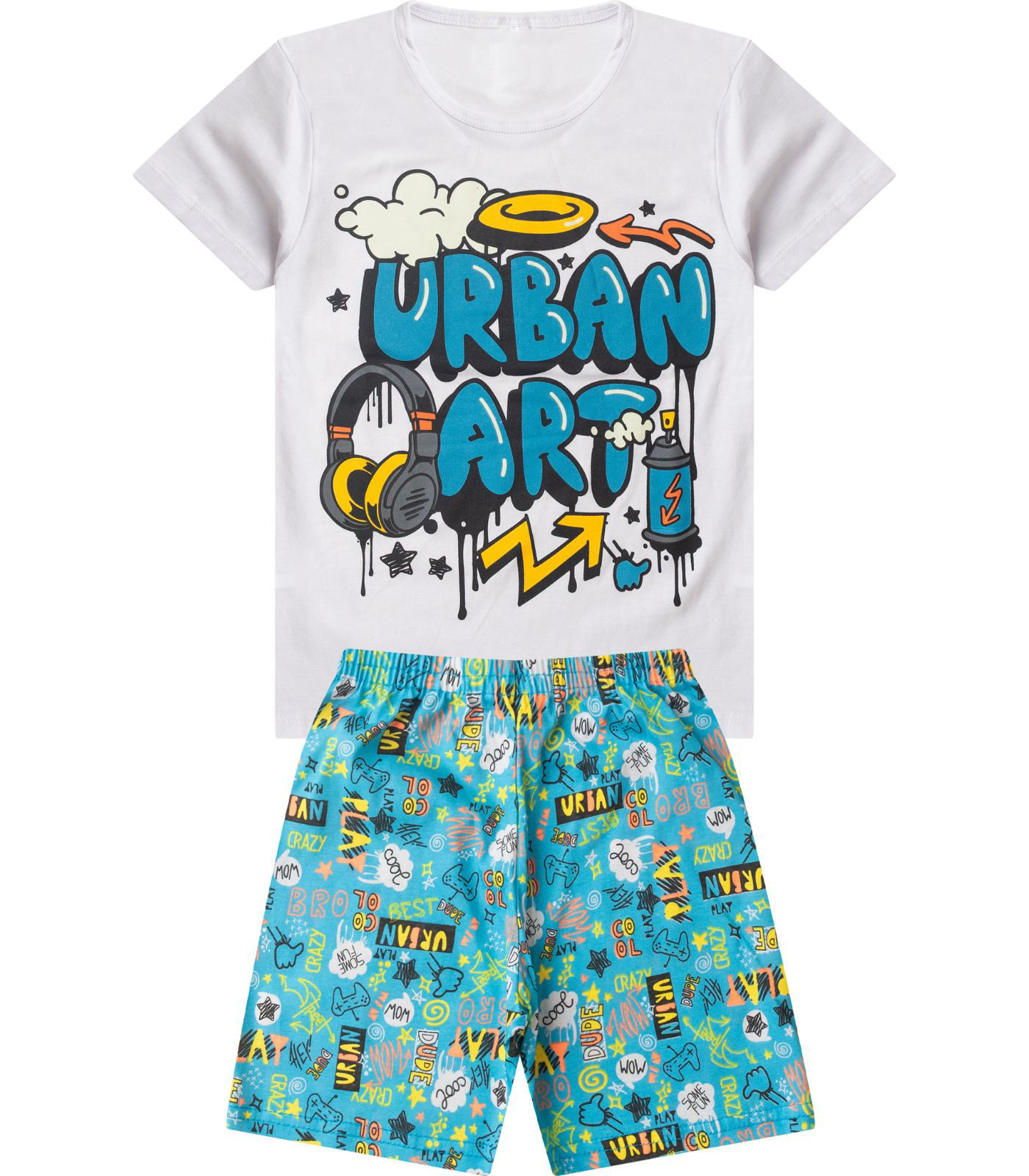 Pijama Infantil Menino Brilha No Escuro Select Branco