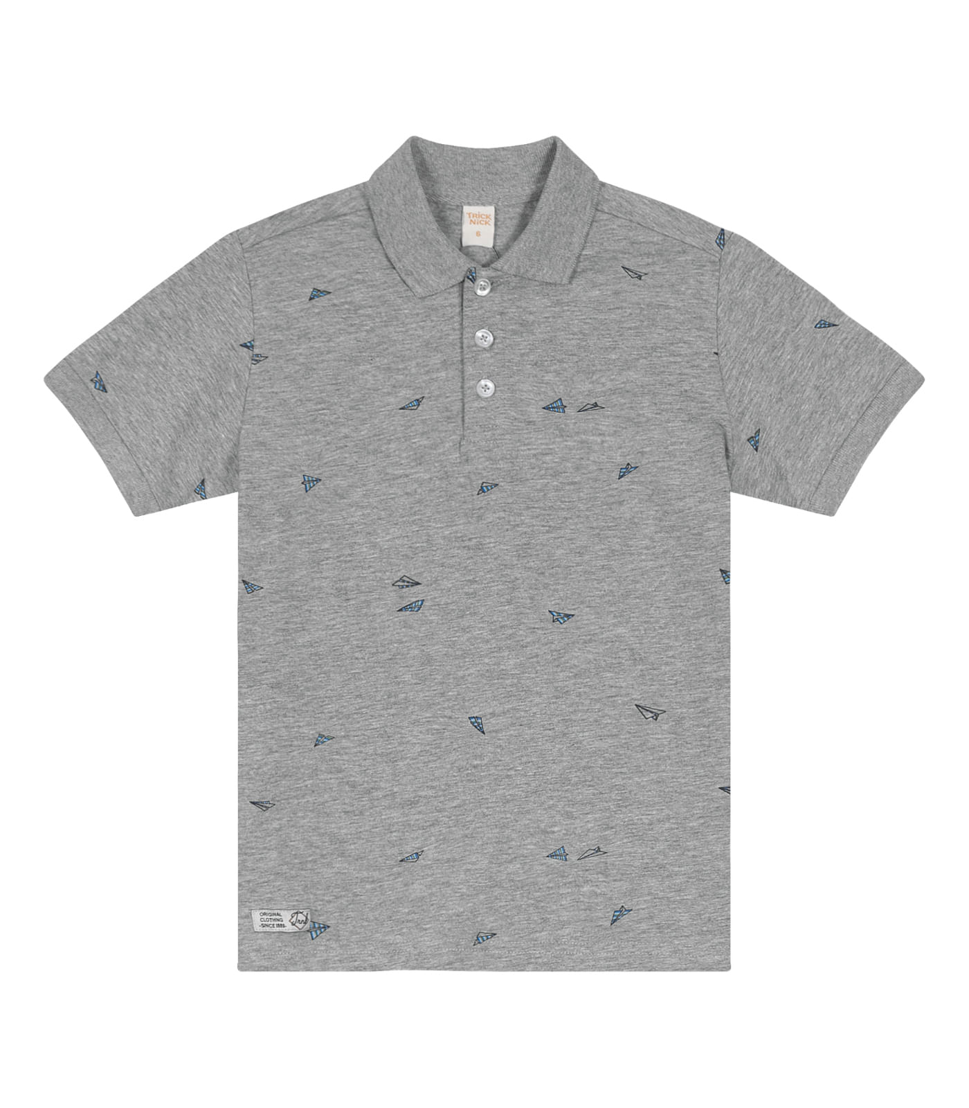 Camisa Polo Infantil Masculina Cotton Trick Nick Cinza - Imagem 16