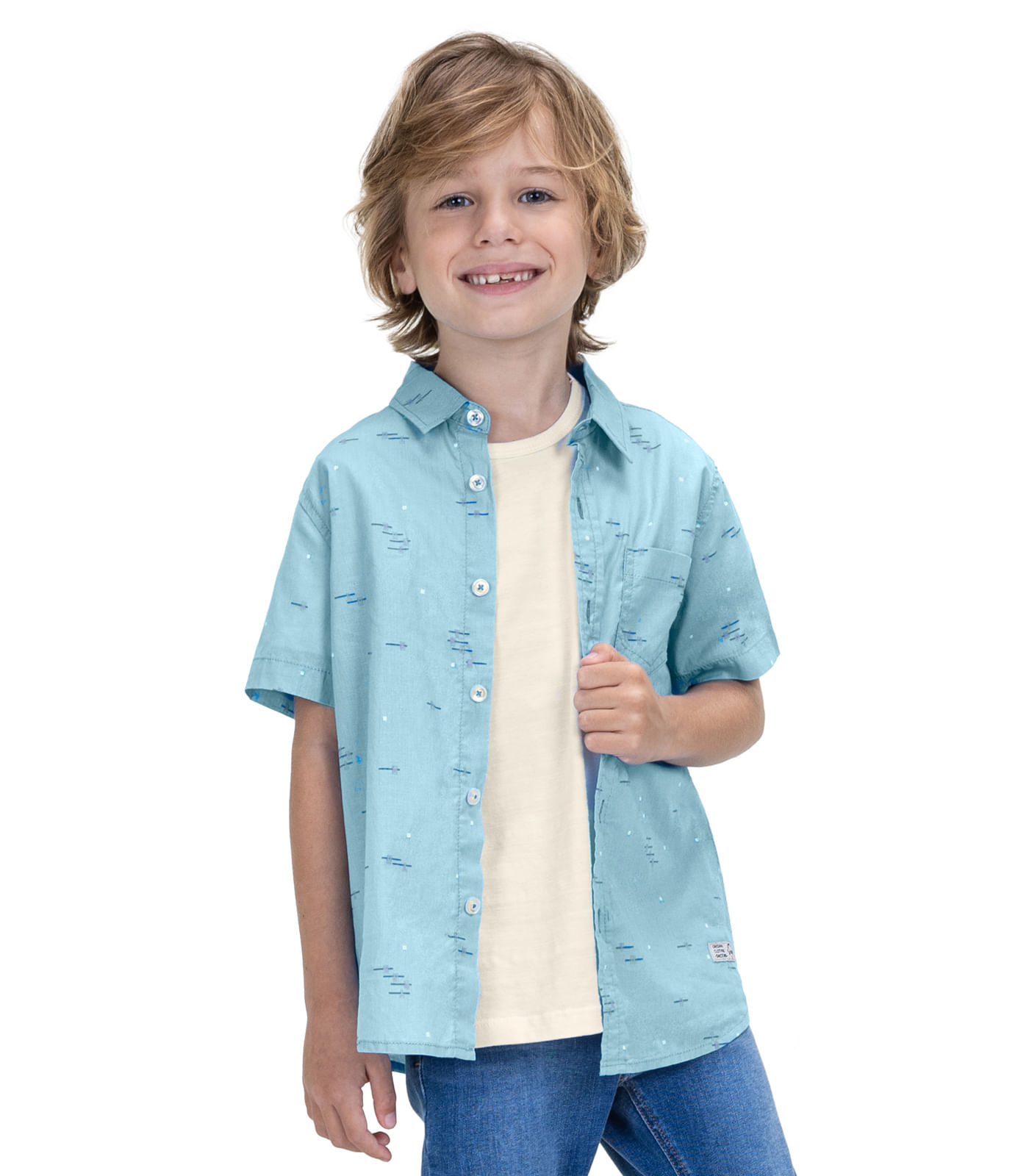 Camisa Infantil Masculina Estampada Trick Nick Azul - Imagem 17