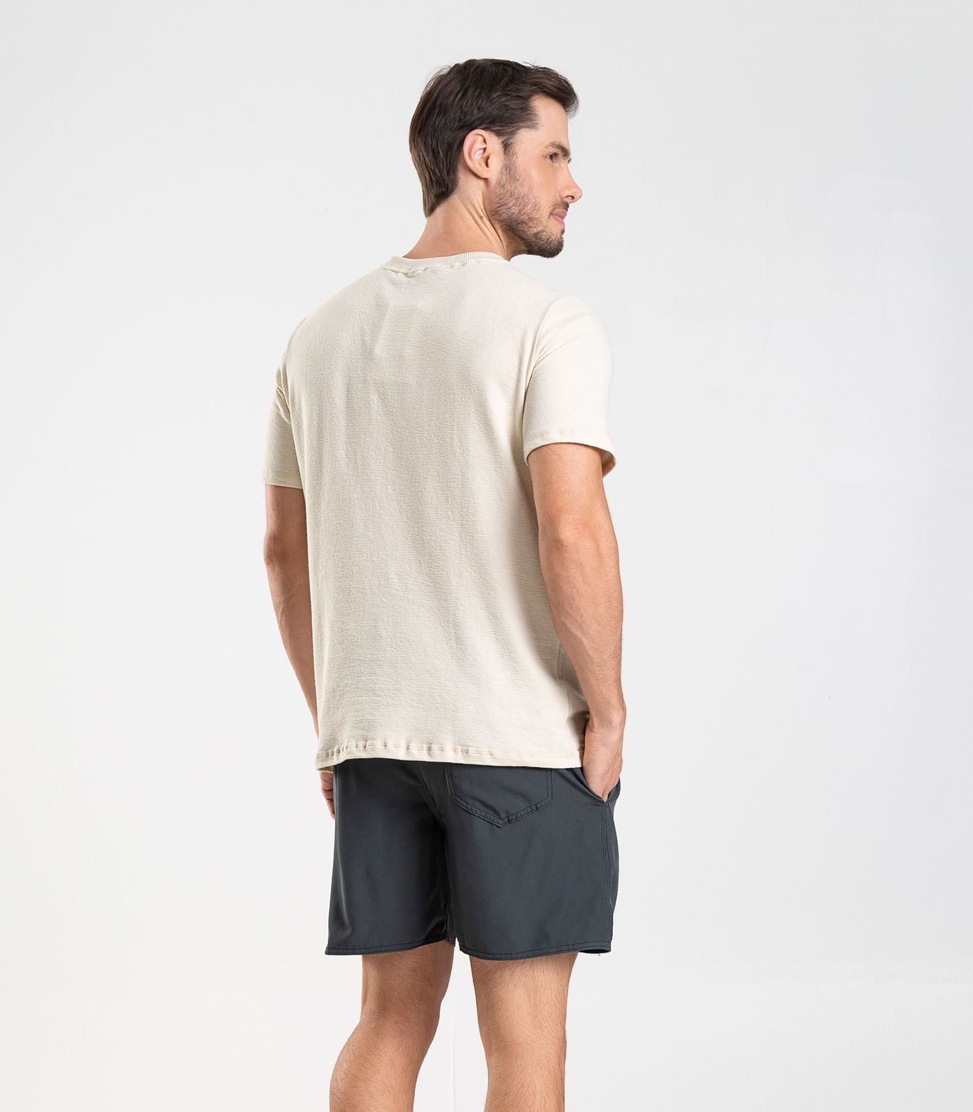 Bermuda Masculina Lisa De Microfibra Long Bong Cinza - Imagem 3