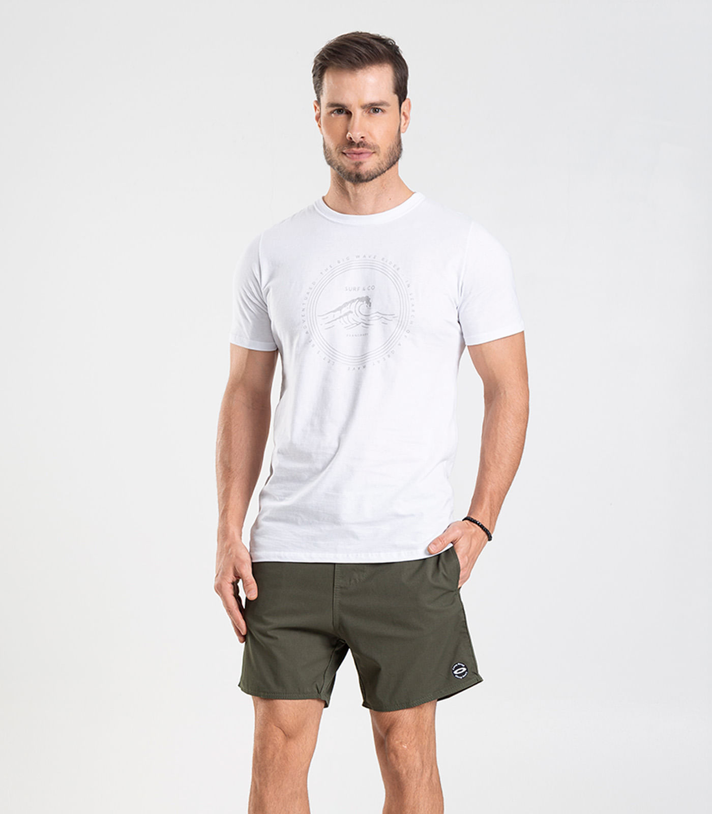 Bermuda Masculina De Microfibra Sarjada Long Bong Verde
