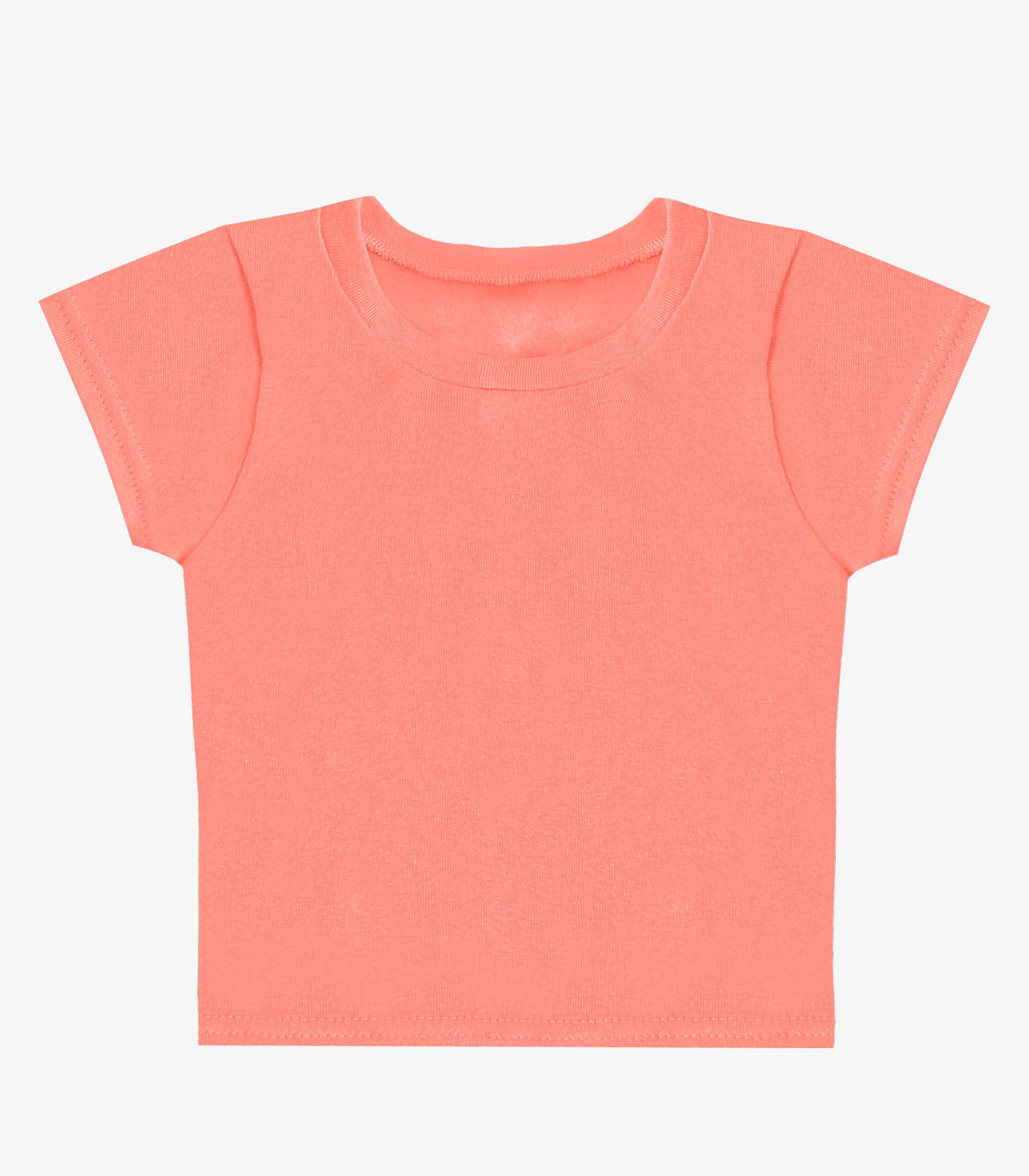 Blusa Básica Infantil Manga Curta Lisa Soletex Laranja - Imagem 7