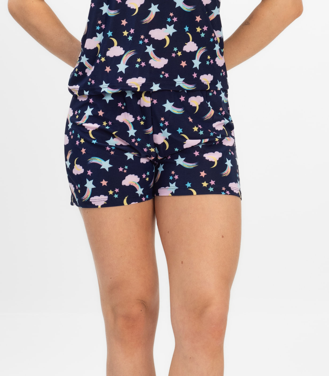 Short Doll Curto Feminino De Liganete Bella Ana Azul - Imagem 8