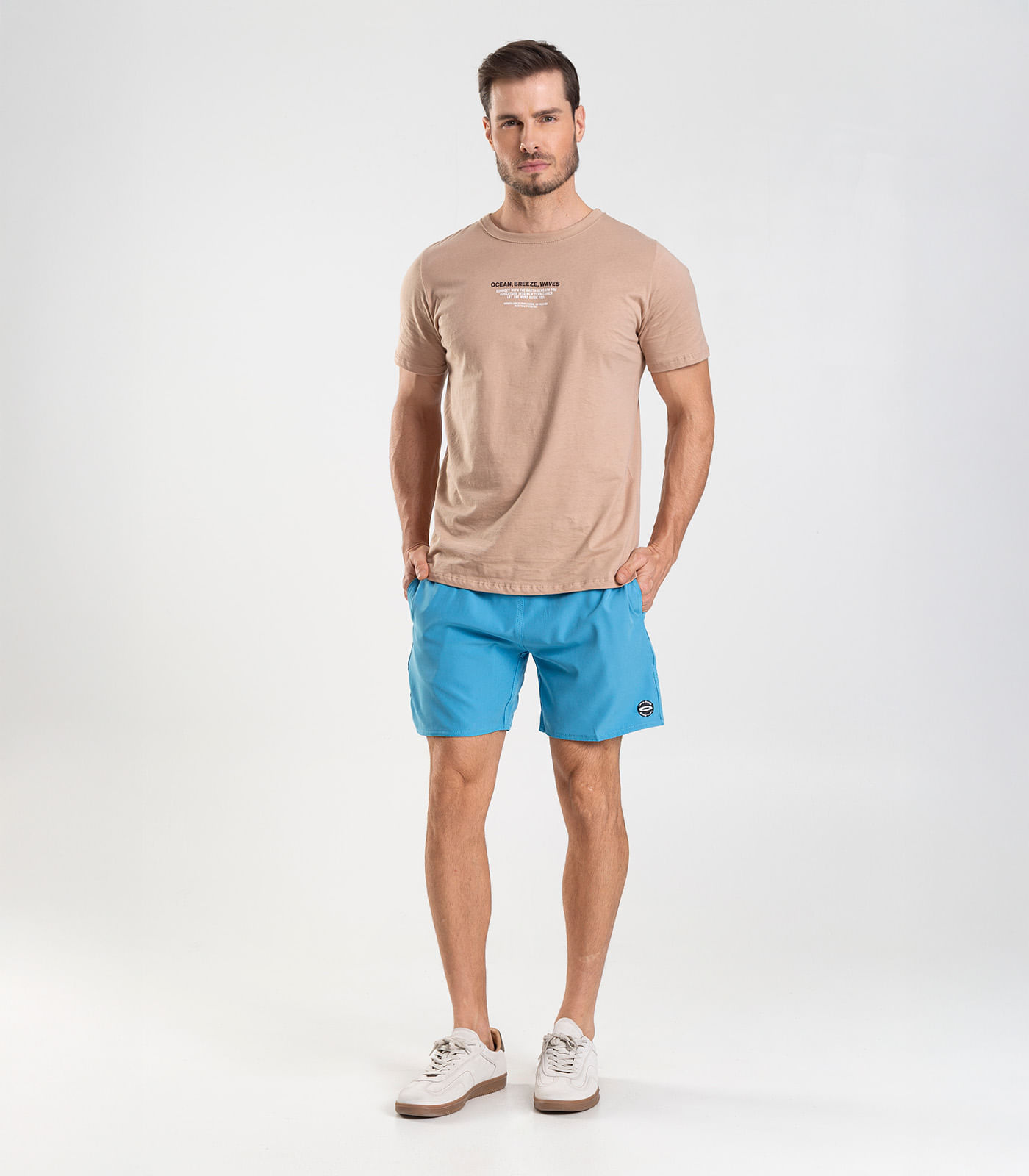 Bermuda Masculina Lisa De Microfibra Long Bong Azul - Imagem 16
