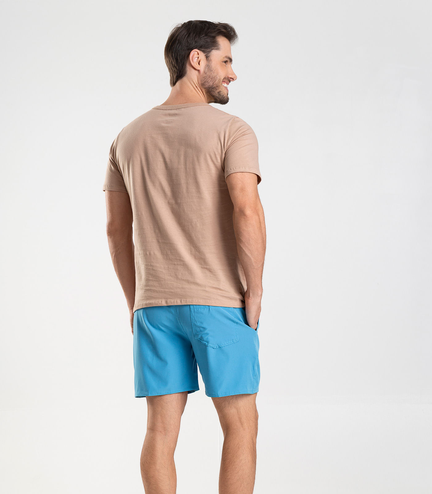 Bermuda Masculina Lisa De Microfibra Long Bong Azul - Imagem 10