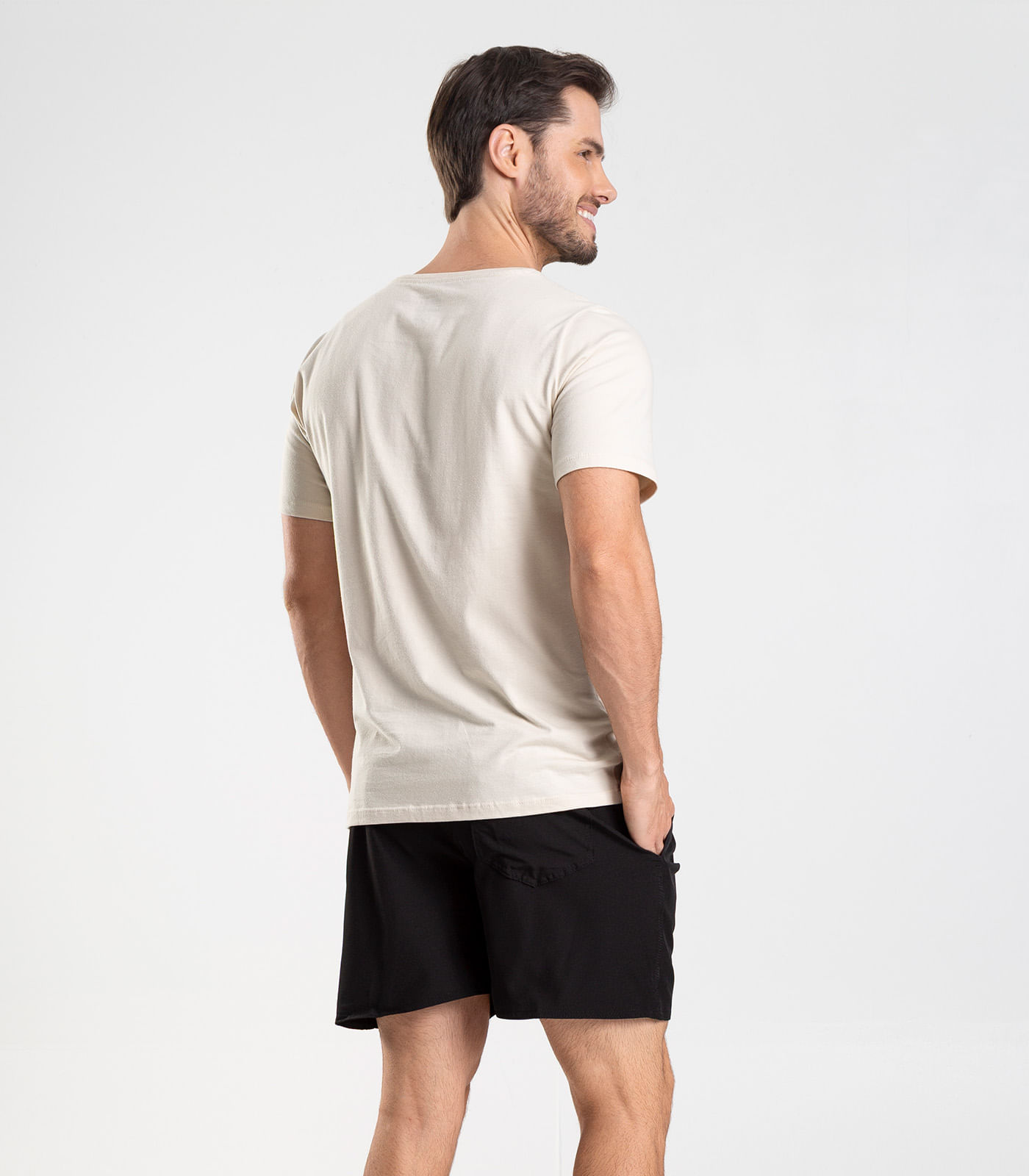 Bermuda Masculina Lisa De Microfibra Long Bong Preto - Imagem 10