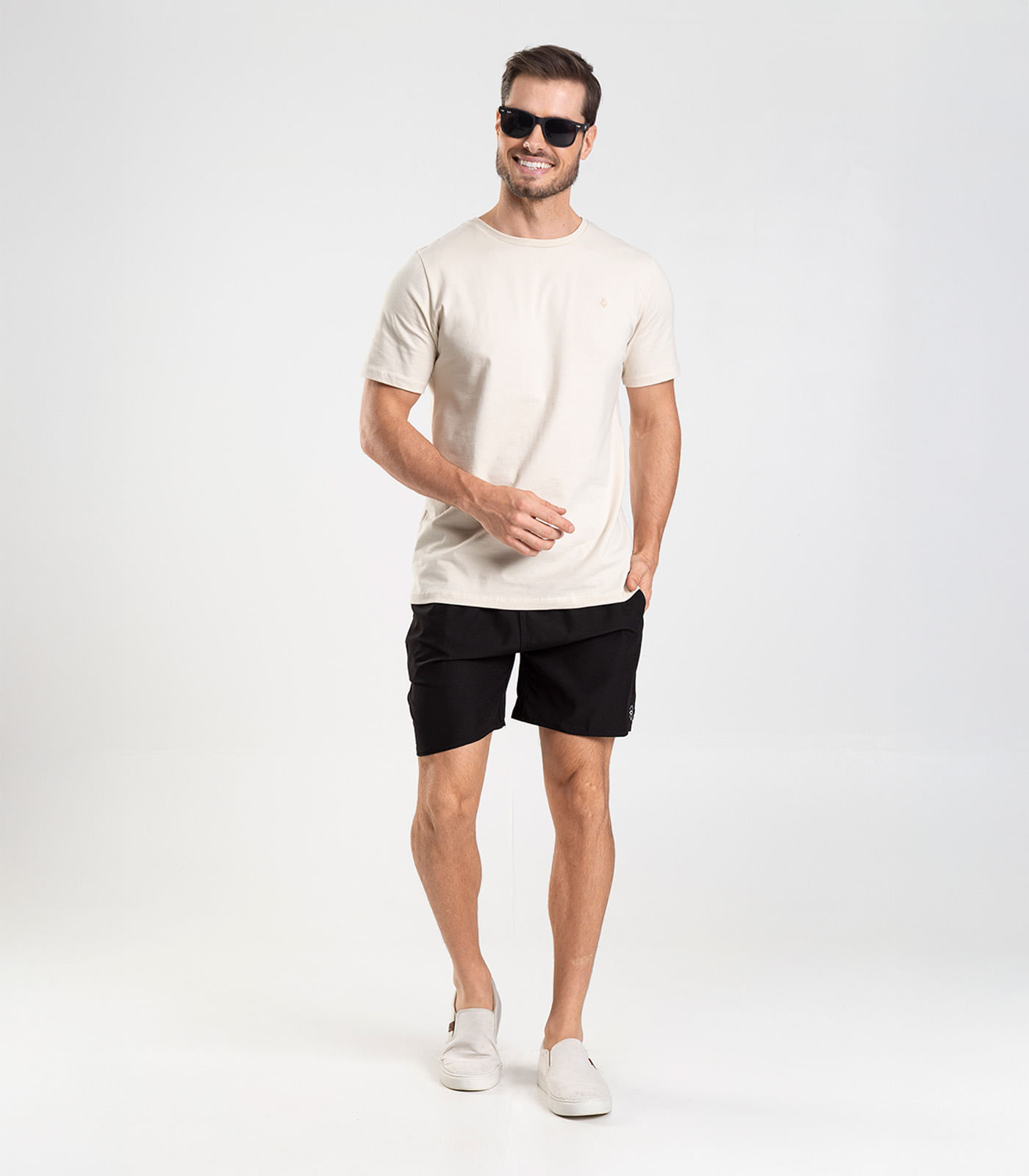 Bermuda Masculina Lisa De Microfibra Long Bong Preto - Imagem 16