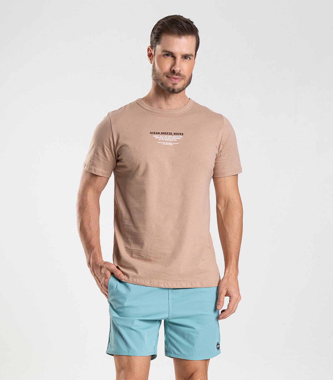 Bermuda Masculina De Microfibra Sarjada Long Bong Azul - Imagem 5