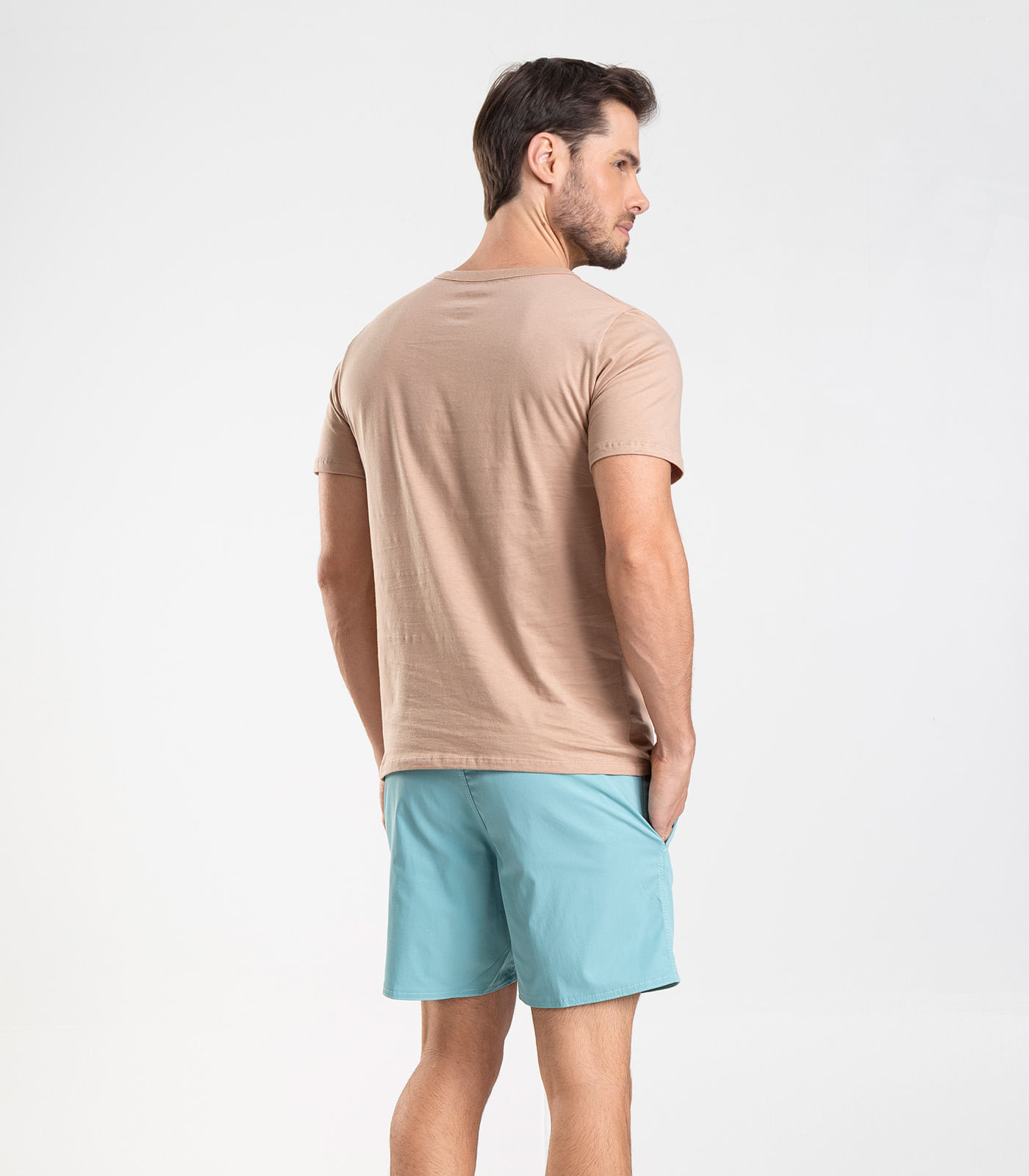 Bermuda Masculina De Microfibra Sarjada Long Bong Azul - Imagem 2