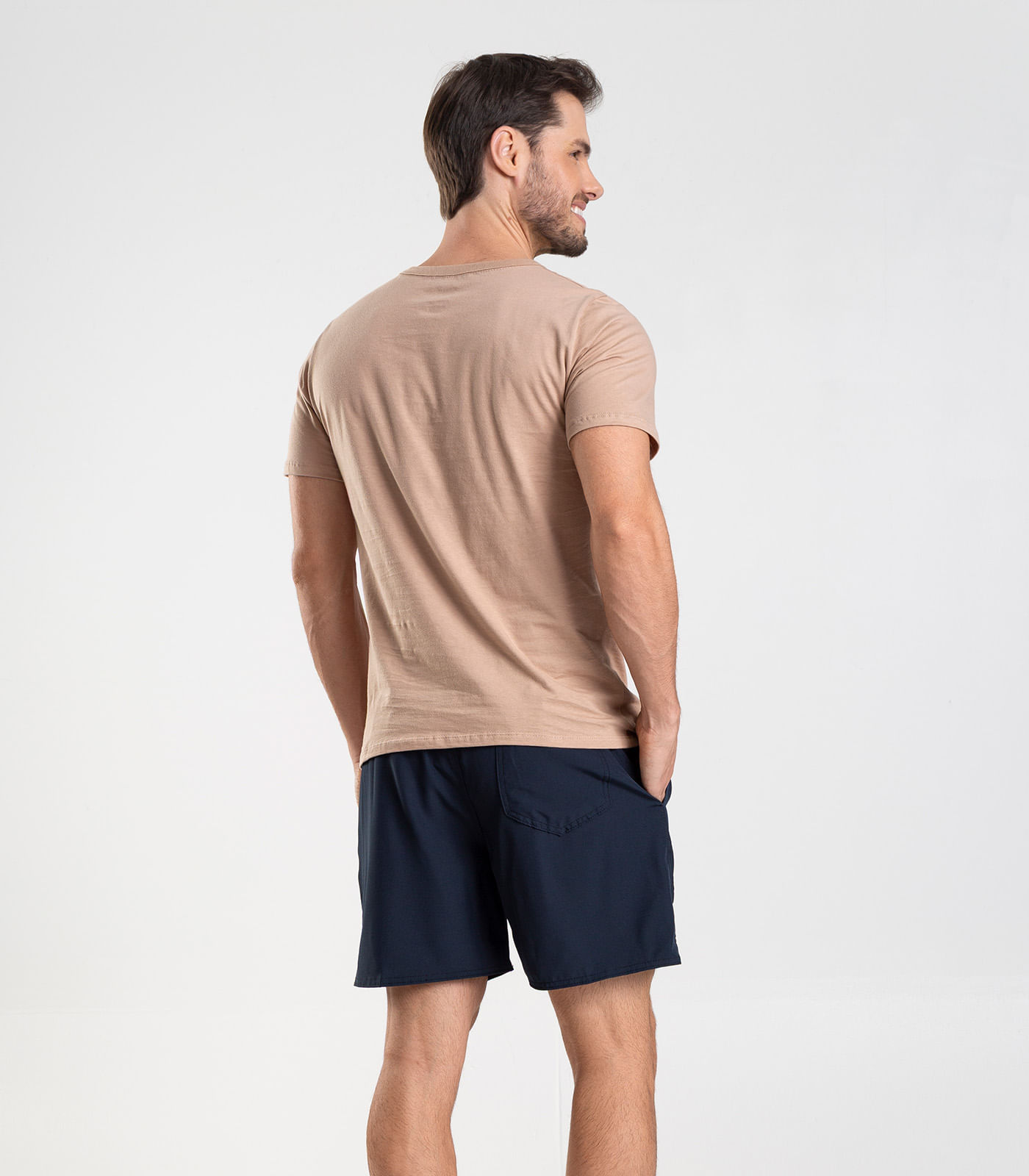 Bermuda Masculina Lisa De Microfibra Long Bong Azul - Imagem 2