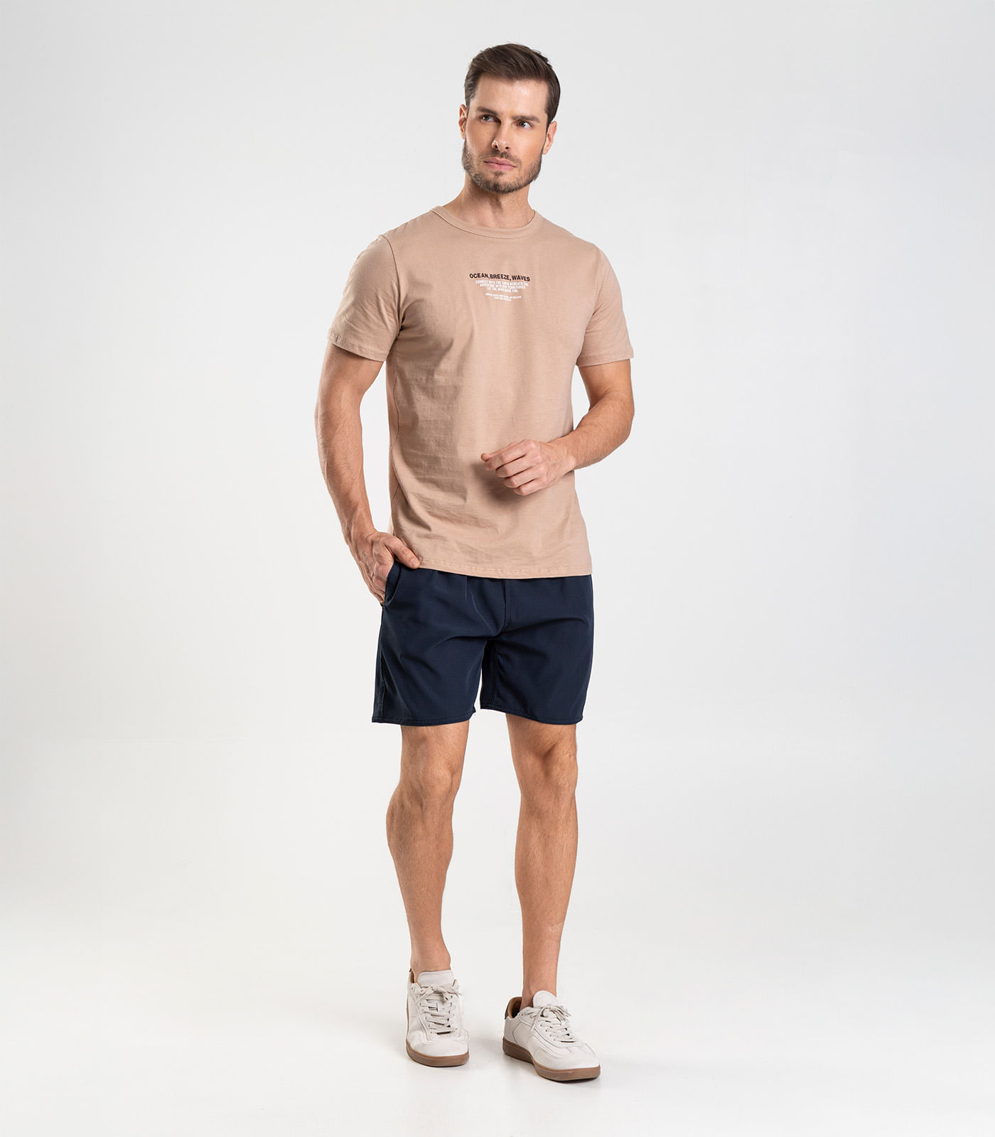 Bermuda Masculina Lisa De Microfibra Long Bong Azul - Imagem 4