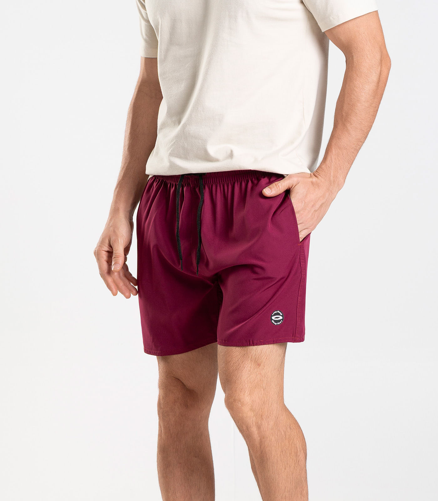 Bermuda Masculina Lisa De Microfibra Long Bong Vermelho - Imagem 3