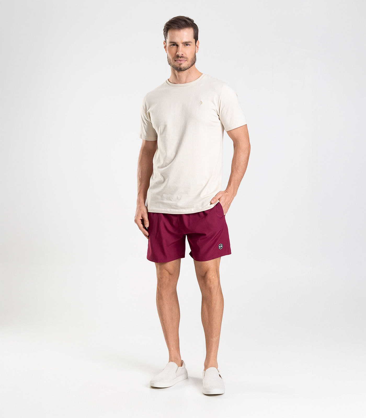 Bermuda Masculina Lisa De Microfibra Long Bong Vermelho - Imagem 4