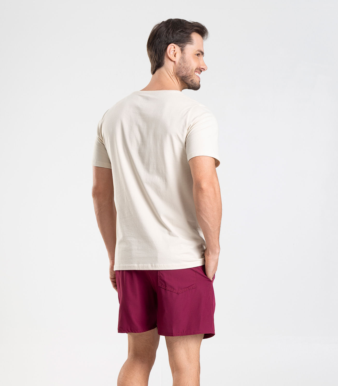 Bermuda Masculina Lisa De Microfibra Long Bong Vermelho - Imagem 14