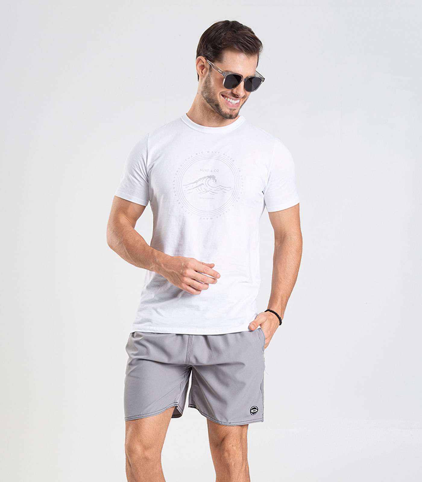 Bermuda Masculina Lisa De Microfibra Long Bong Cinza - Imagem 13