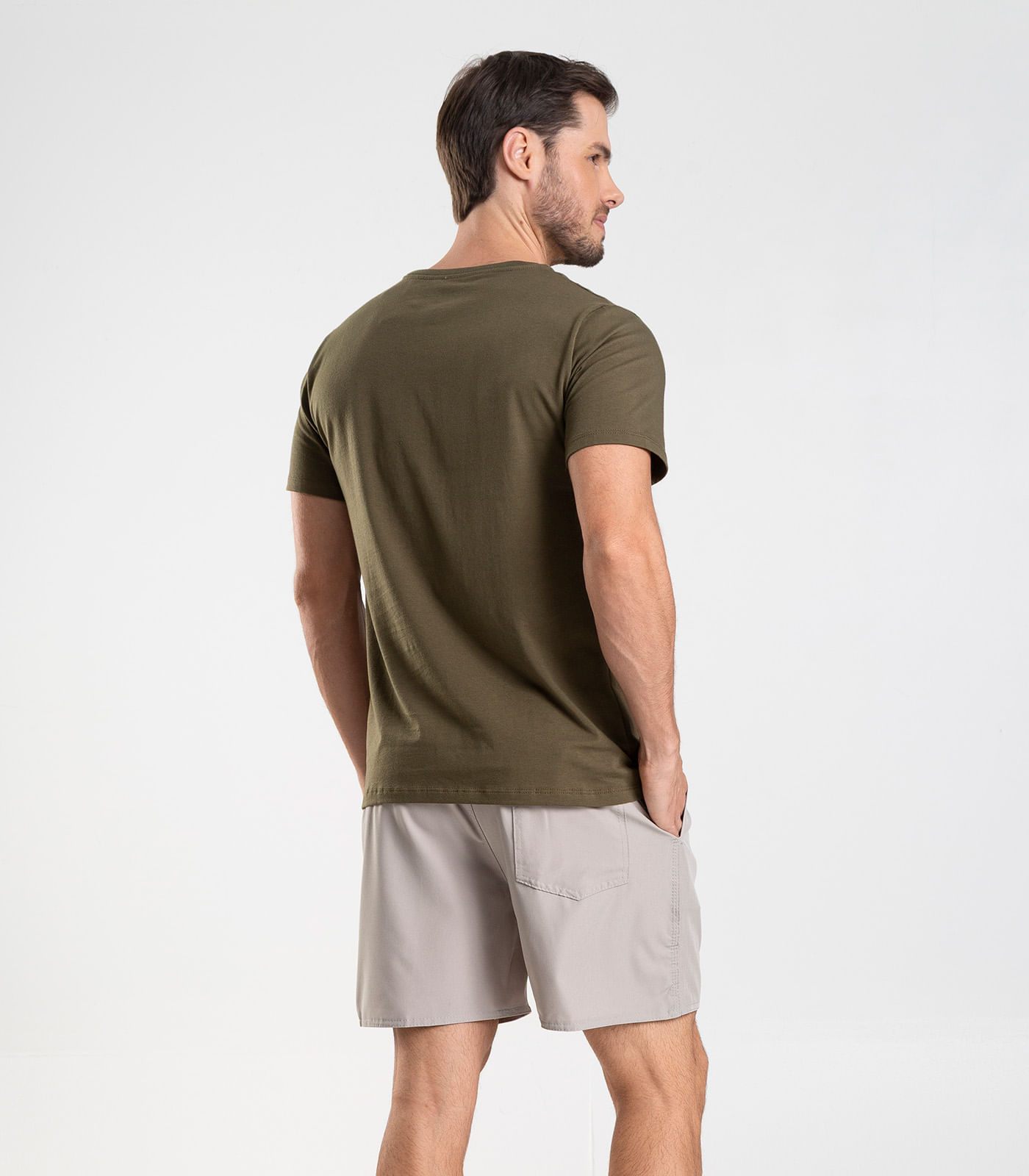 Bermuda Masculina Lisa De Microfibra Long Bong Bege - Imagem 14