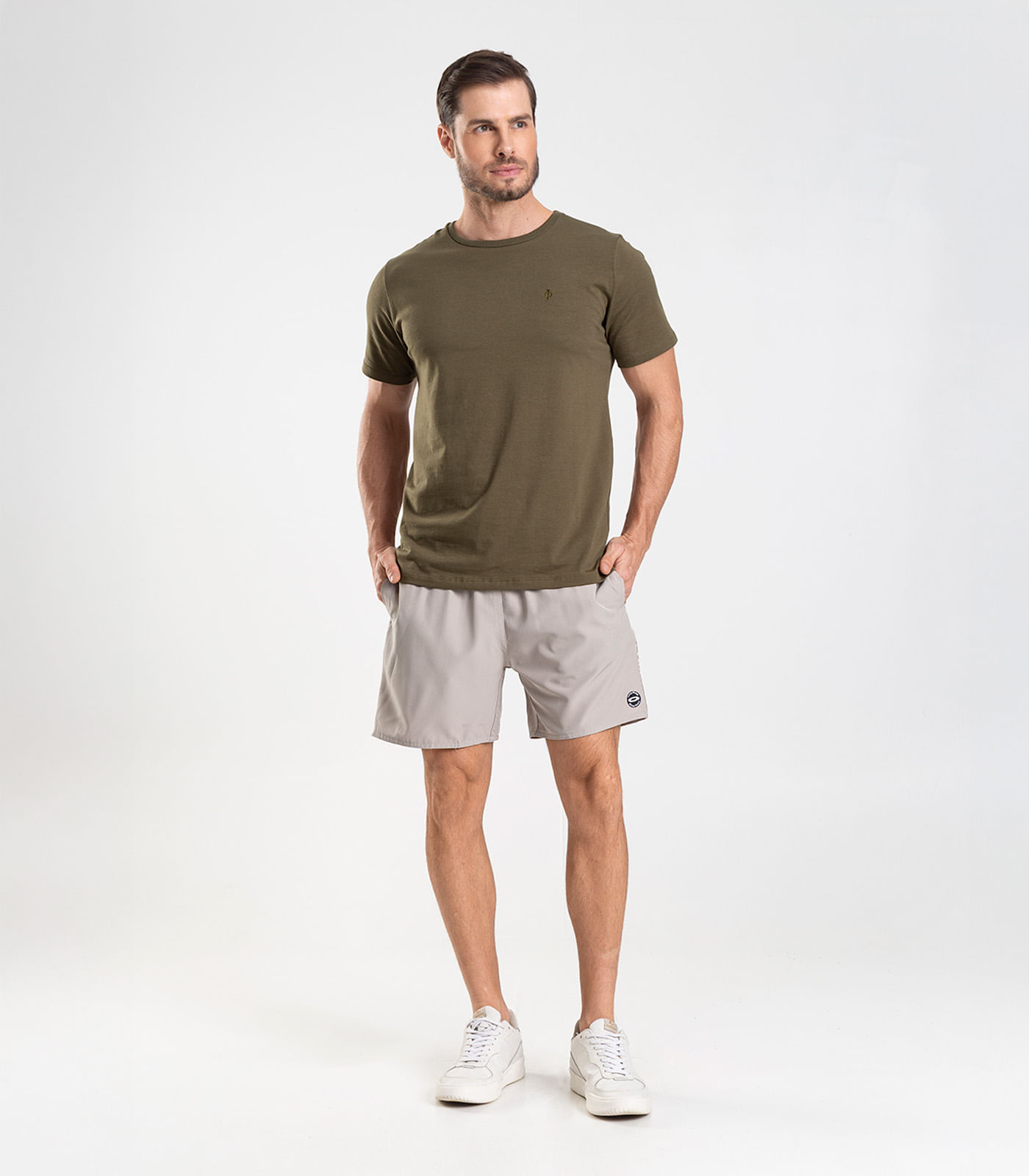 Bermuda Masculina Lisa De Microfibra Long Bong Bege - Imagem 4