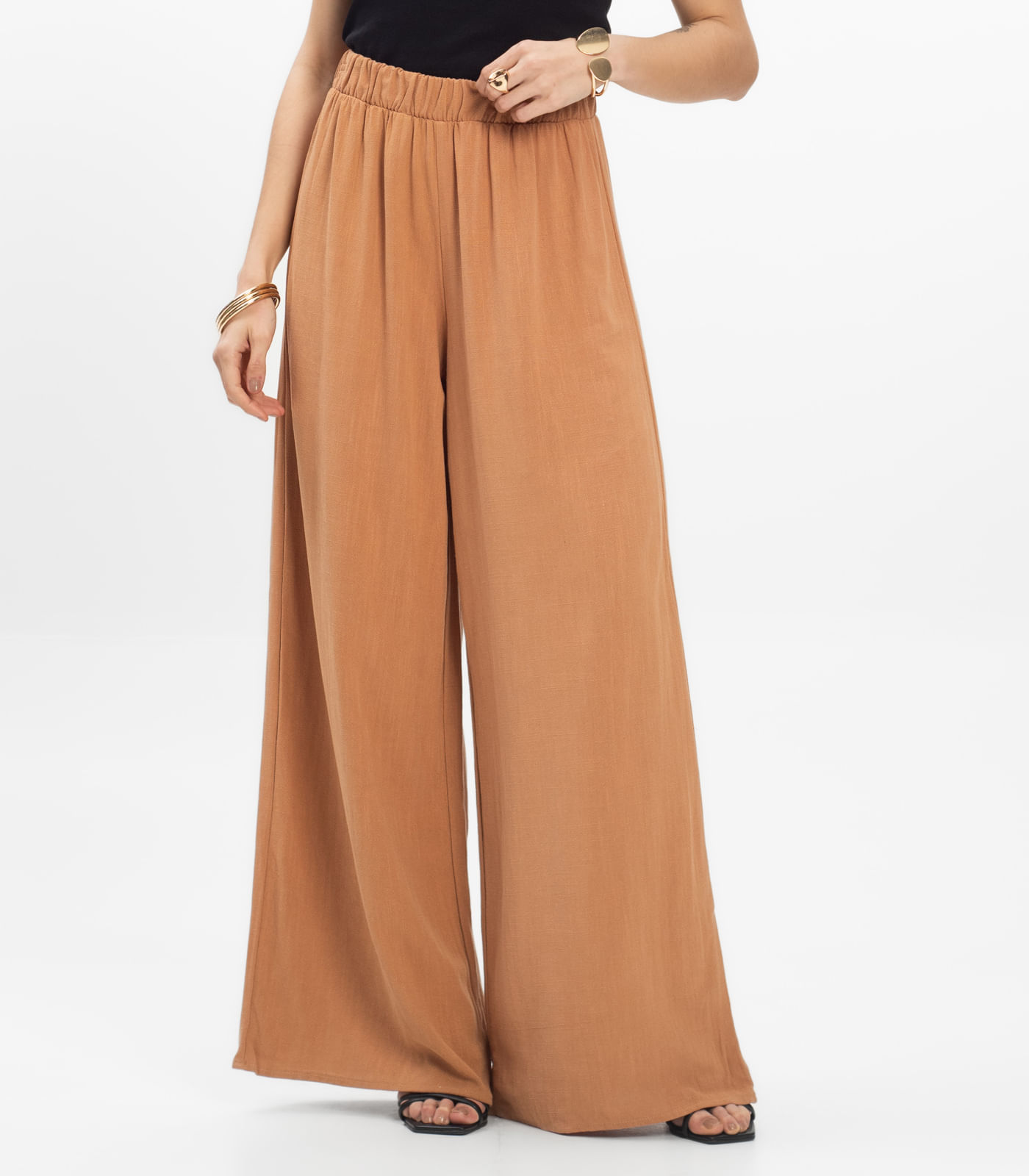 Calça Feminina Pantalona Lisa Select Chocolate - Imagem 2