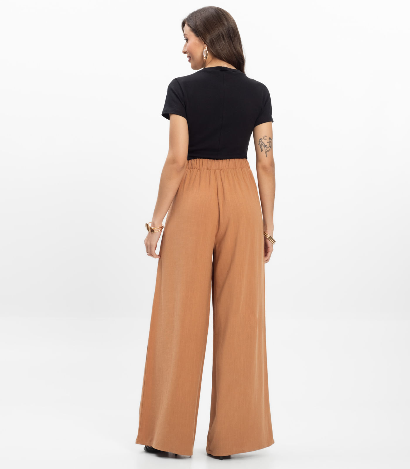 Calça Feminina Pantalona Lisa Select Chocolate - Imagem 3