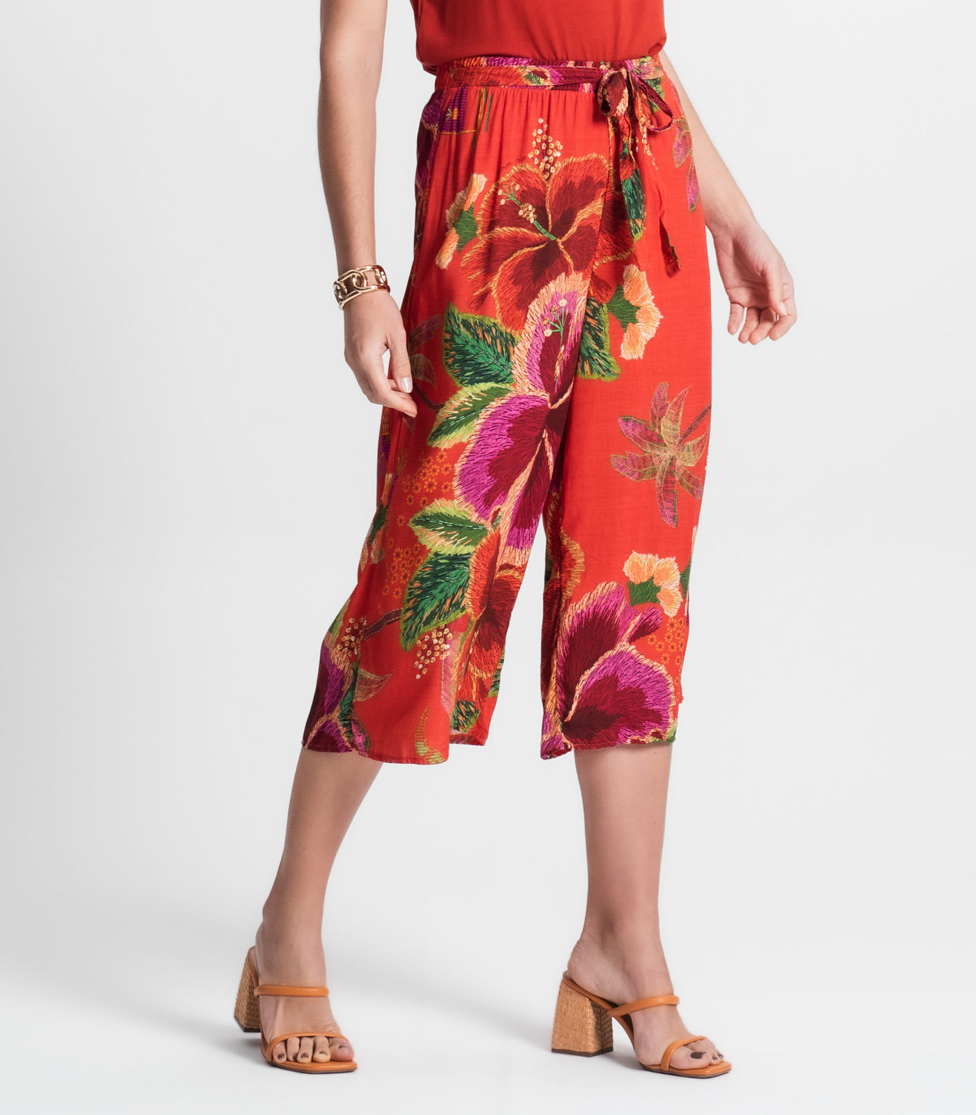 Calça Pantacourt Infinita Cor Laranja - Imagem 2