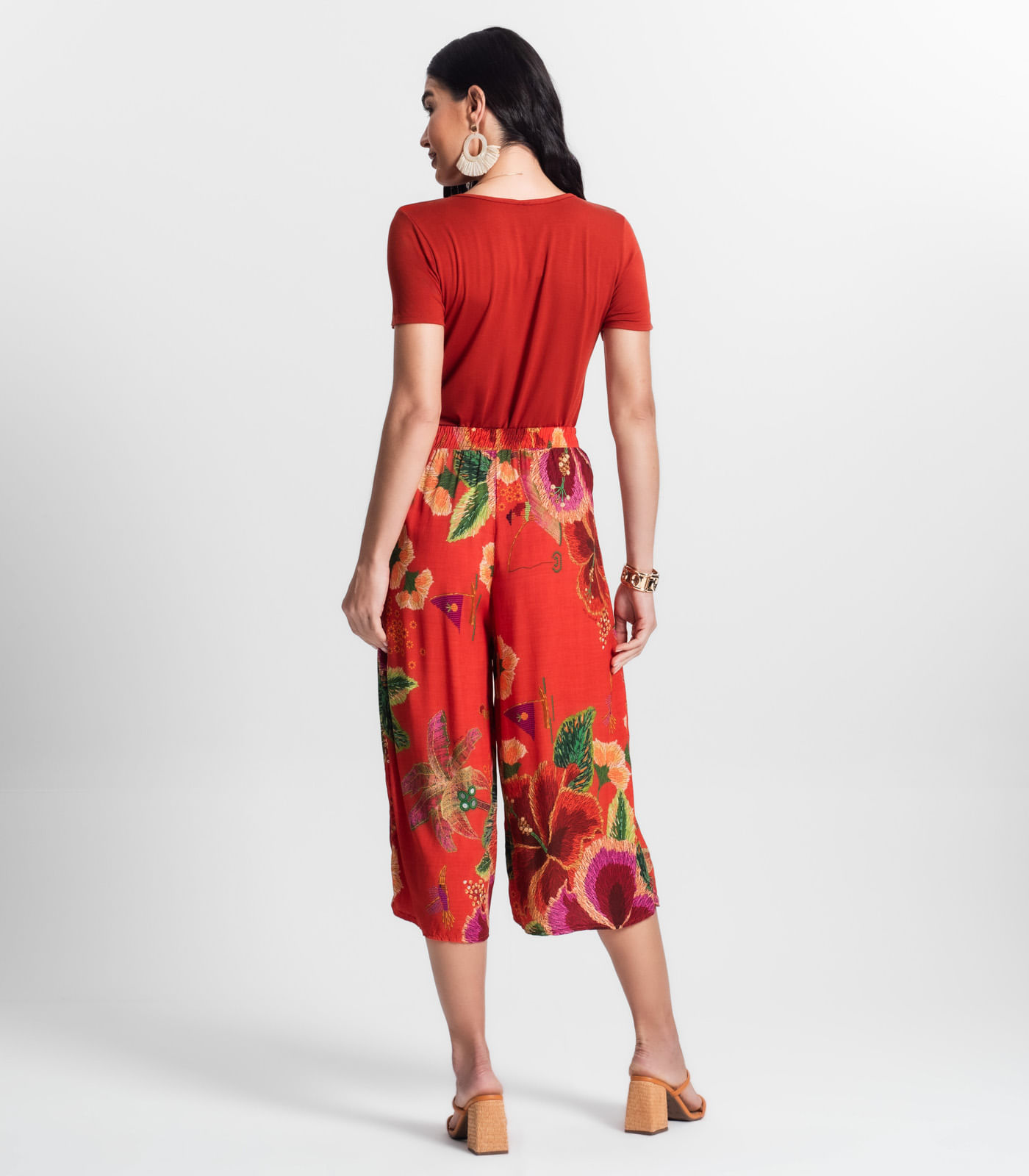 Calça Pantacourt Infinita Cor Laranja - Imagem 3