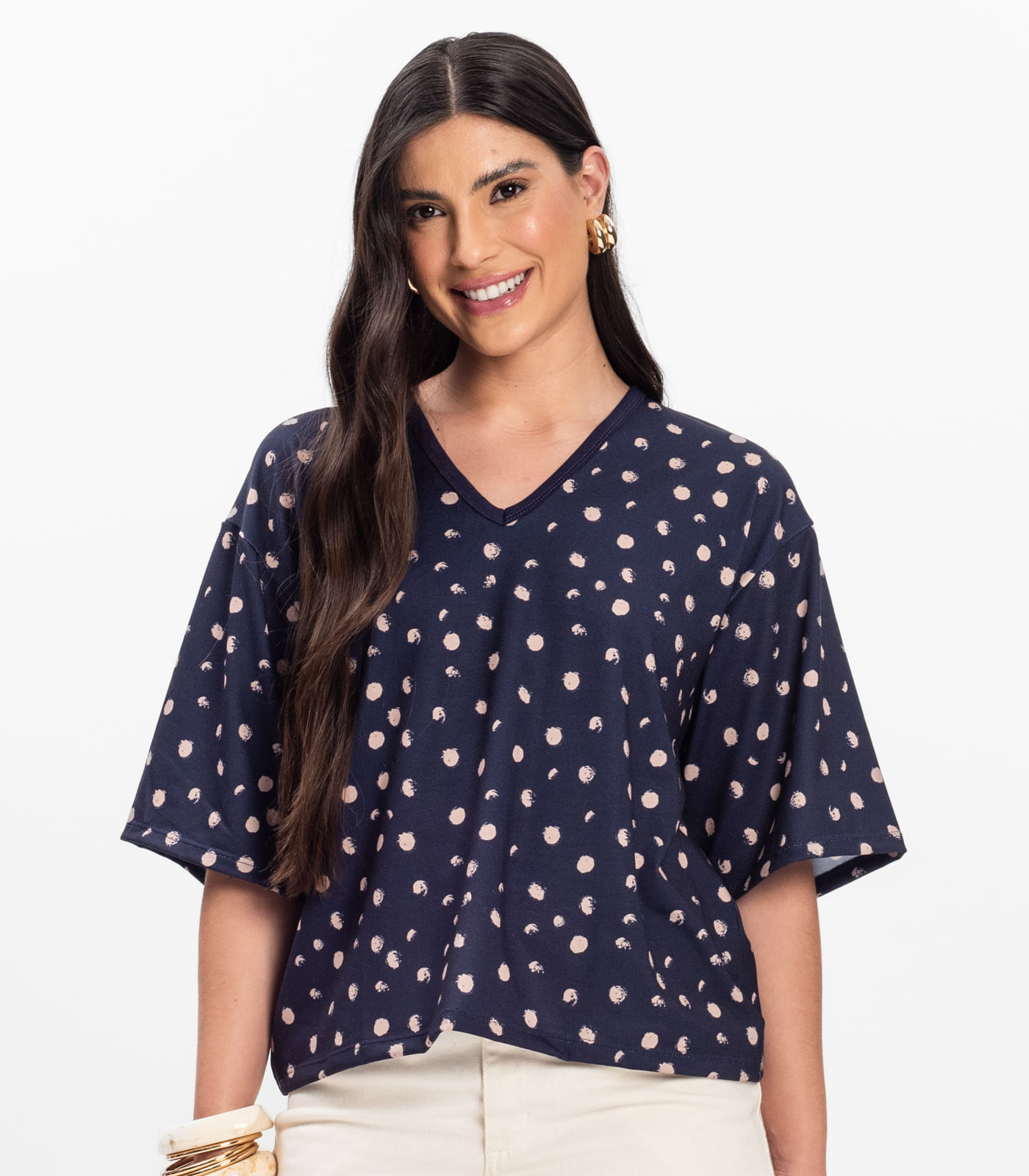 Blusa Feminina Devote V Infinita Cor Azul - Imagem 2