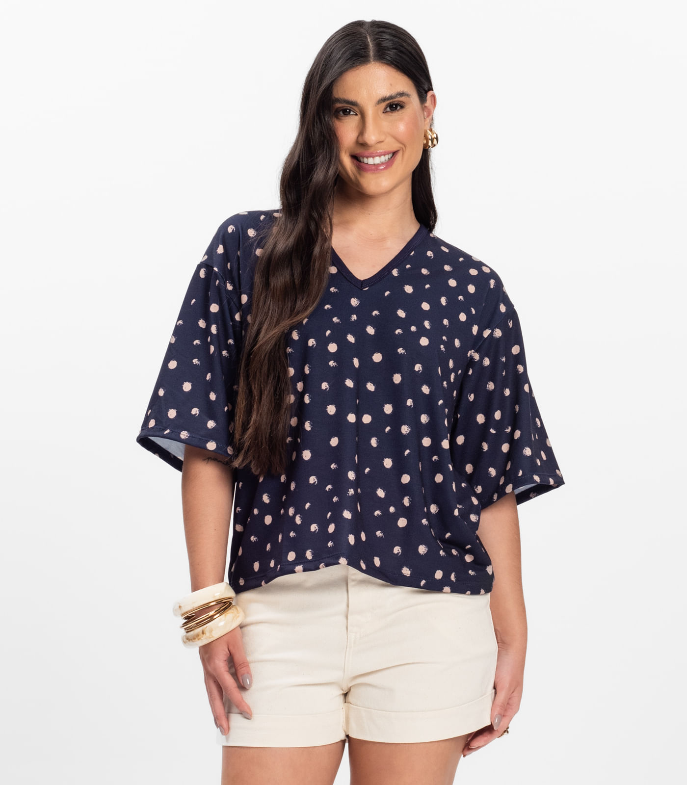Blusa Feminina Devote V Infinita Cor Azul - Imagem 9