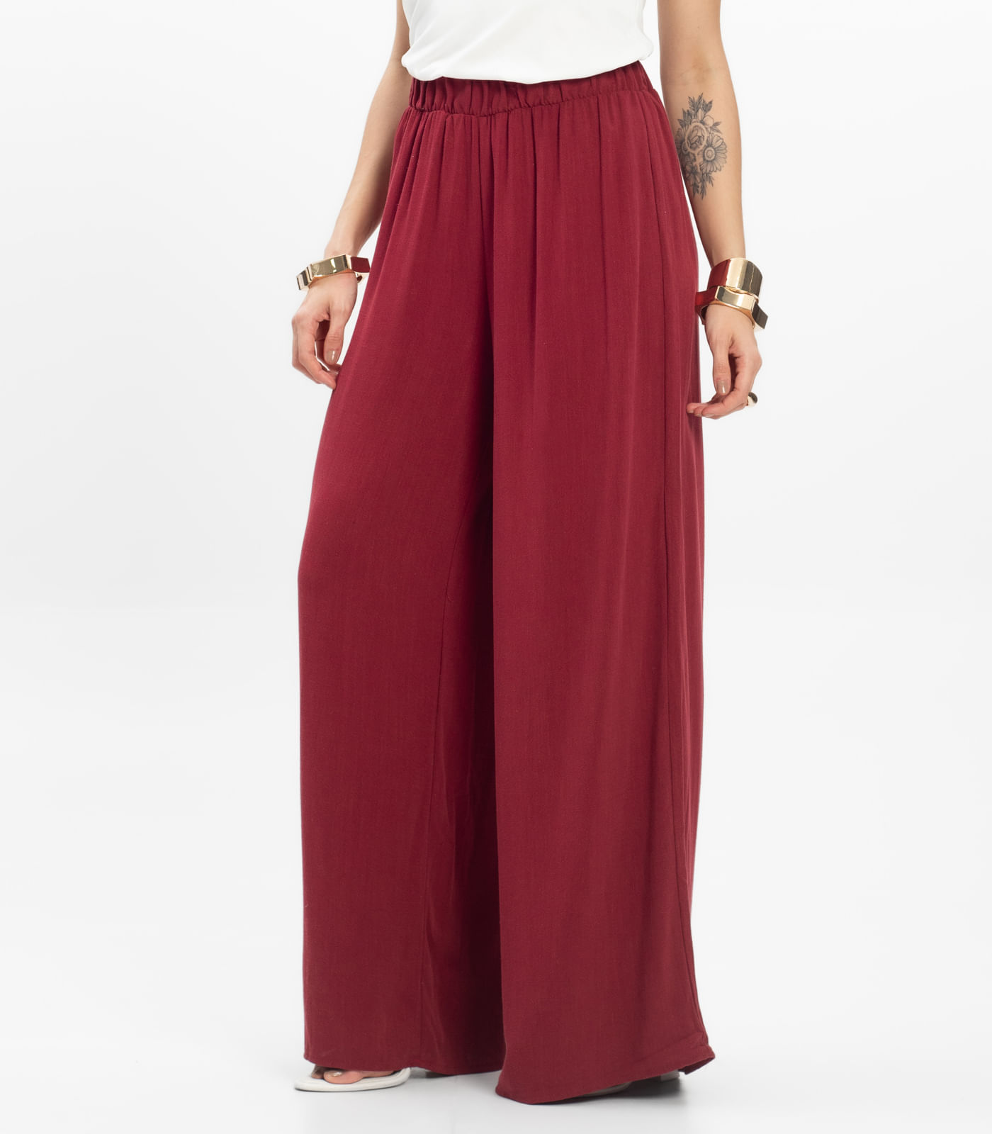 Calça Feminina Pantalona Lisa Select Vermelho - Imagem 10
