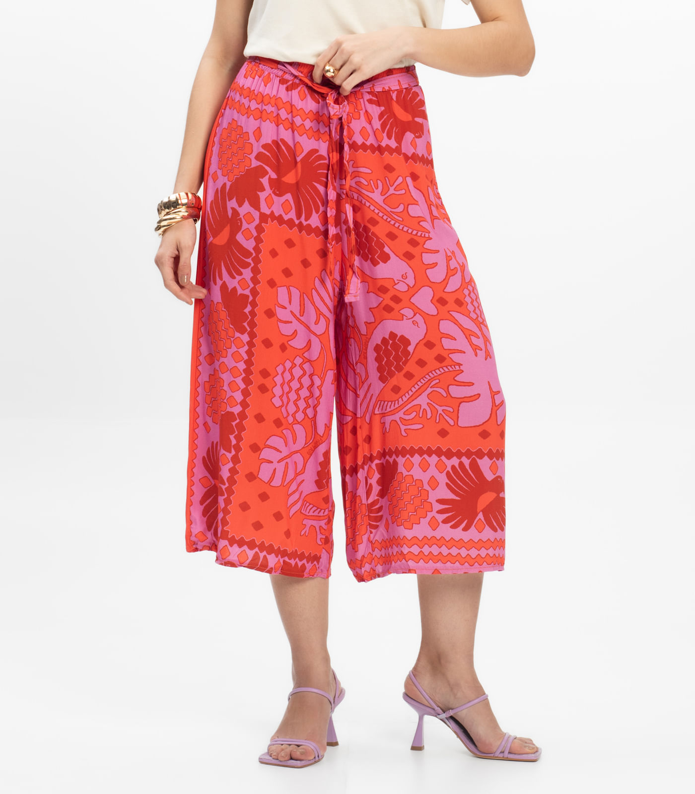 Calça Pantacourt Infinita Cor Rosa - Imagem 2