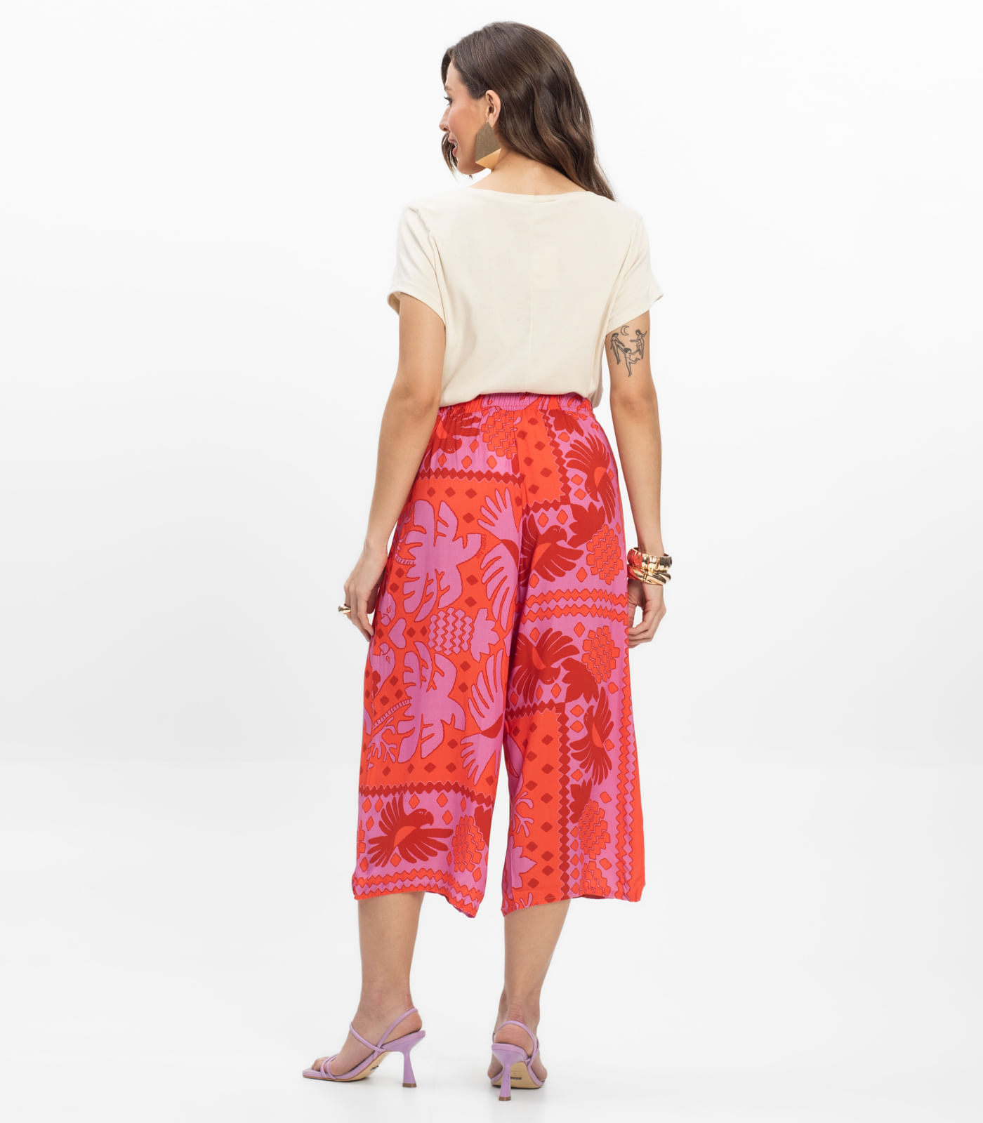 Calça Pantacourt Infinita Cor Rosa - Imagem 11