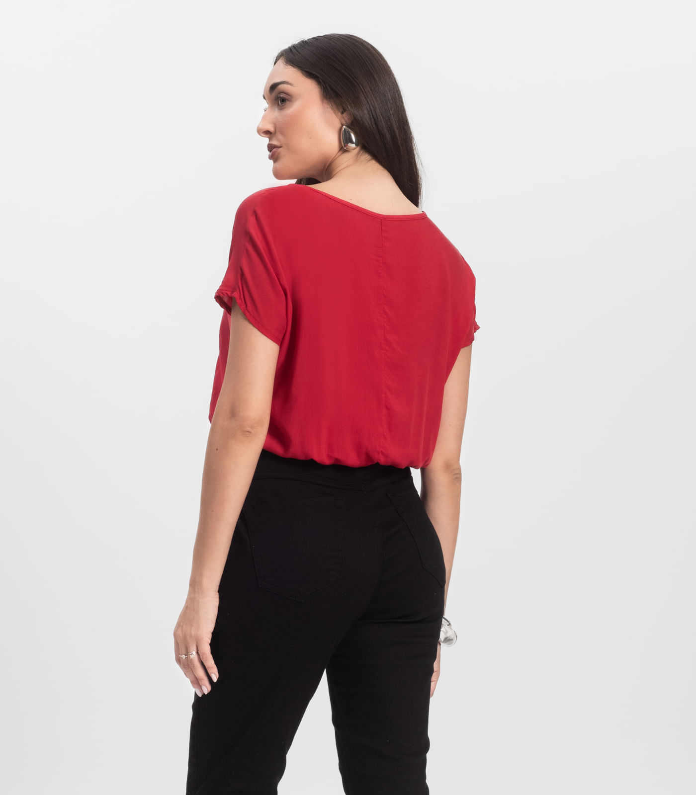 Blusa Feminina manga curta Infinita Cor Vermelho - Imagem 3