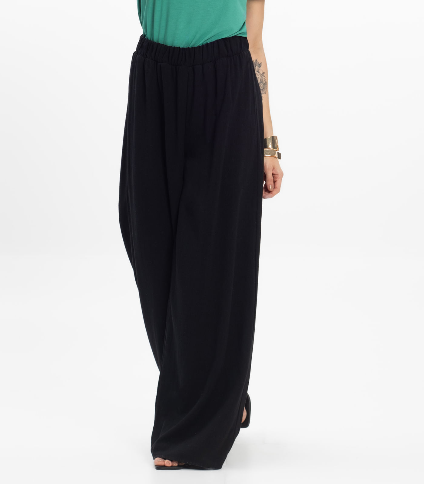 Calça Feminina Pantalona Lisa Select Preto - Imagem 10