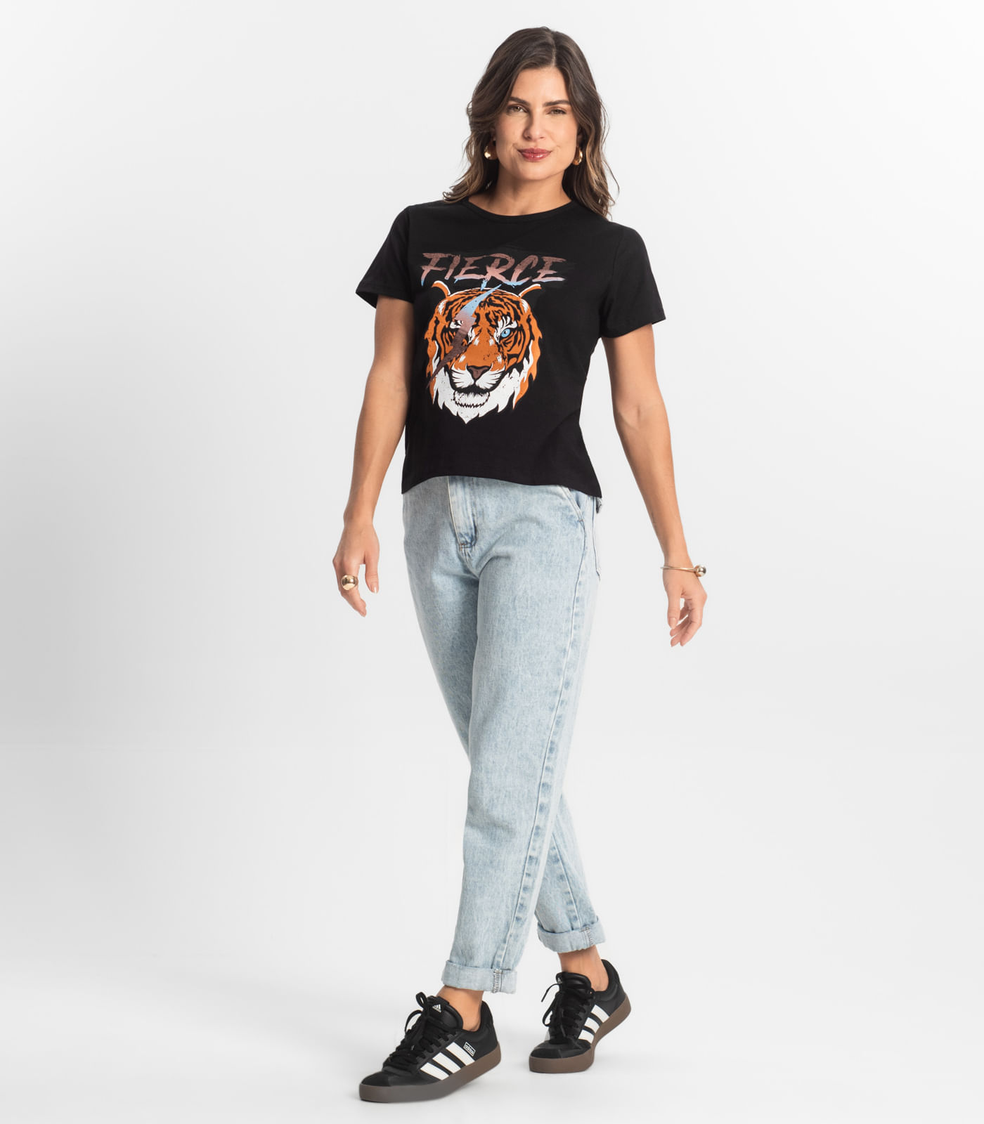 Blusa T-Shirt Feminina Estampada Select Preto - Imagem 16