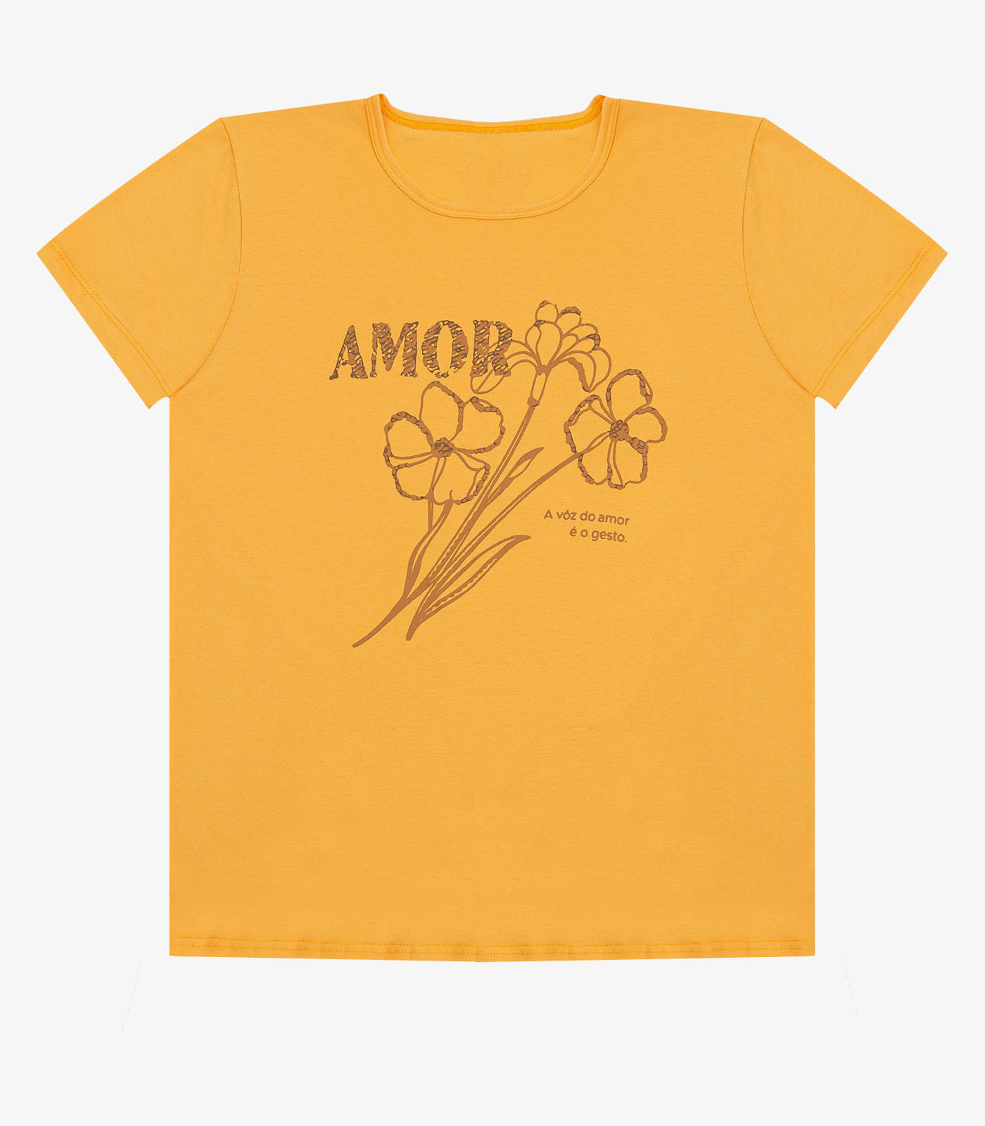 Blusa Feminina Manga Curta Estampada Select Amarelo - Imagem 7