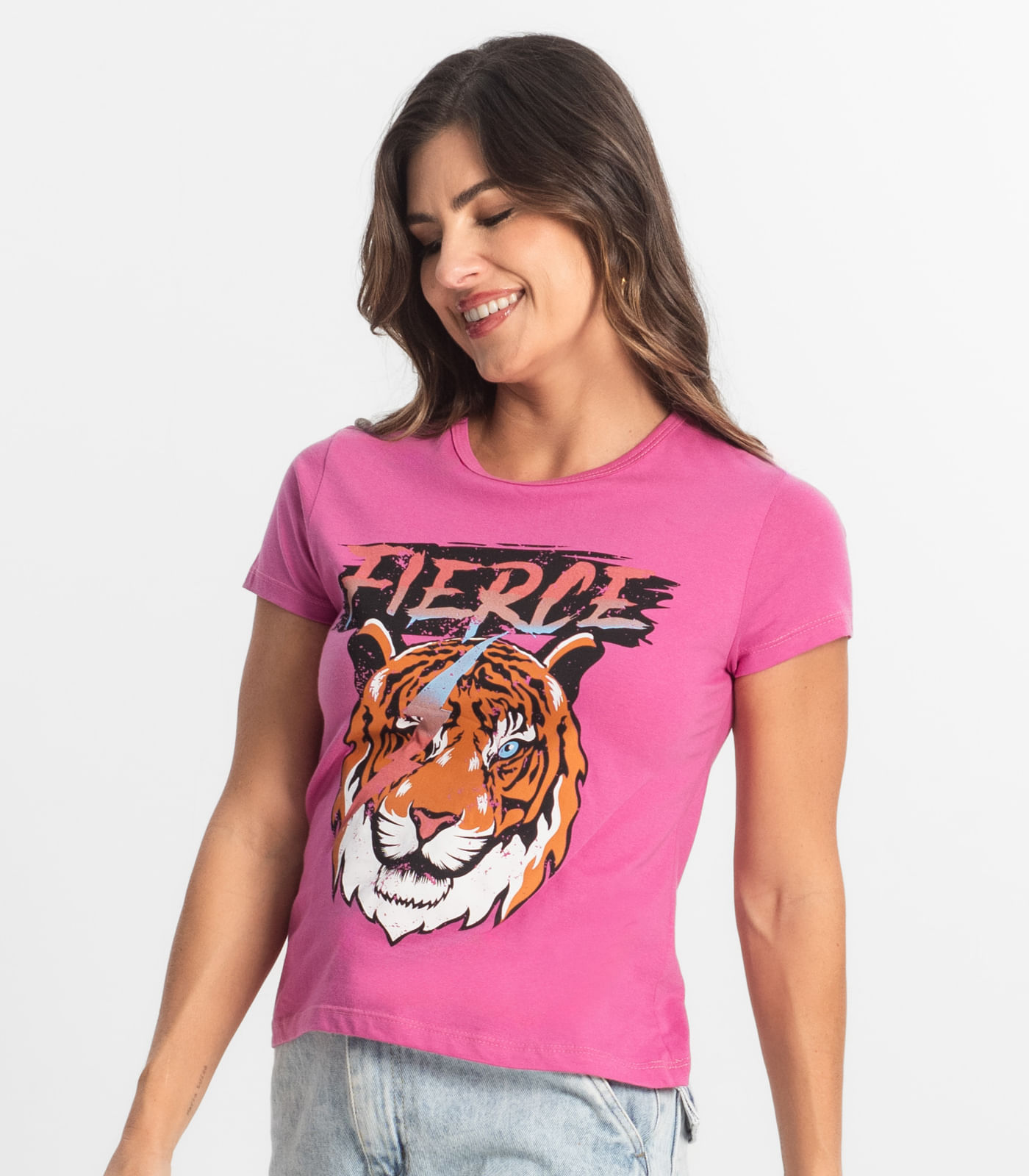Blusa T-Shirt Feminina Estampada Select Rosa - Imagem 2