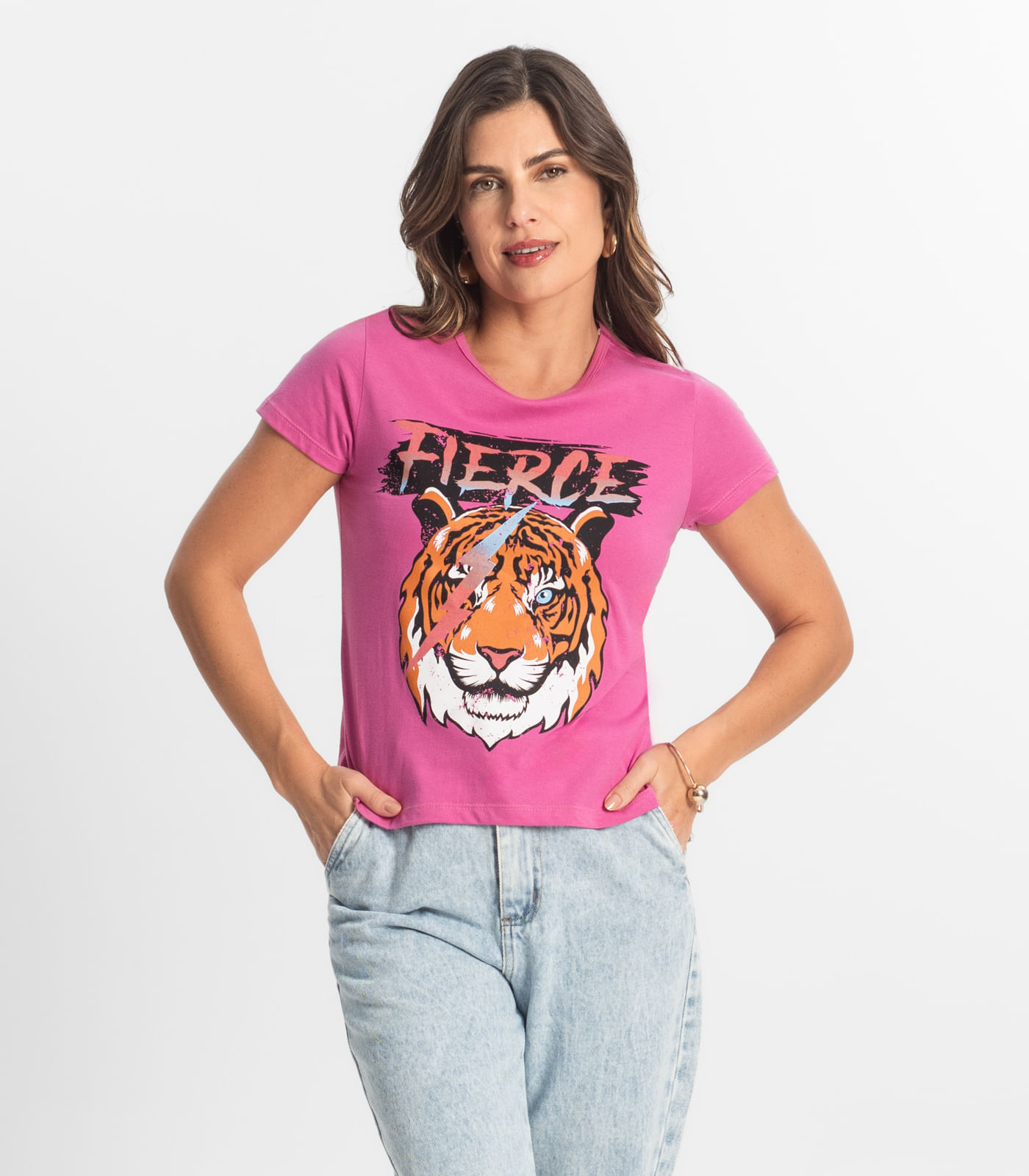 Blusa T-Shirt Feminina Estampada Select Rosa - Imagem 13