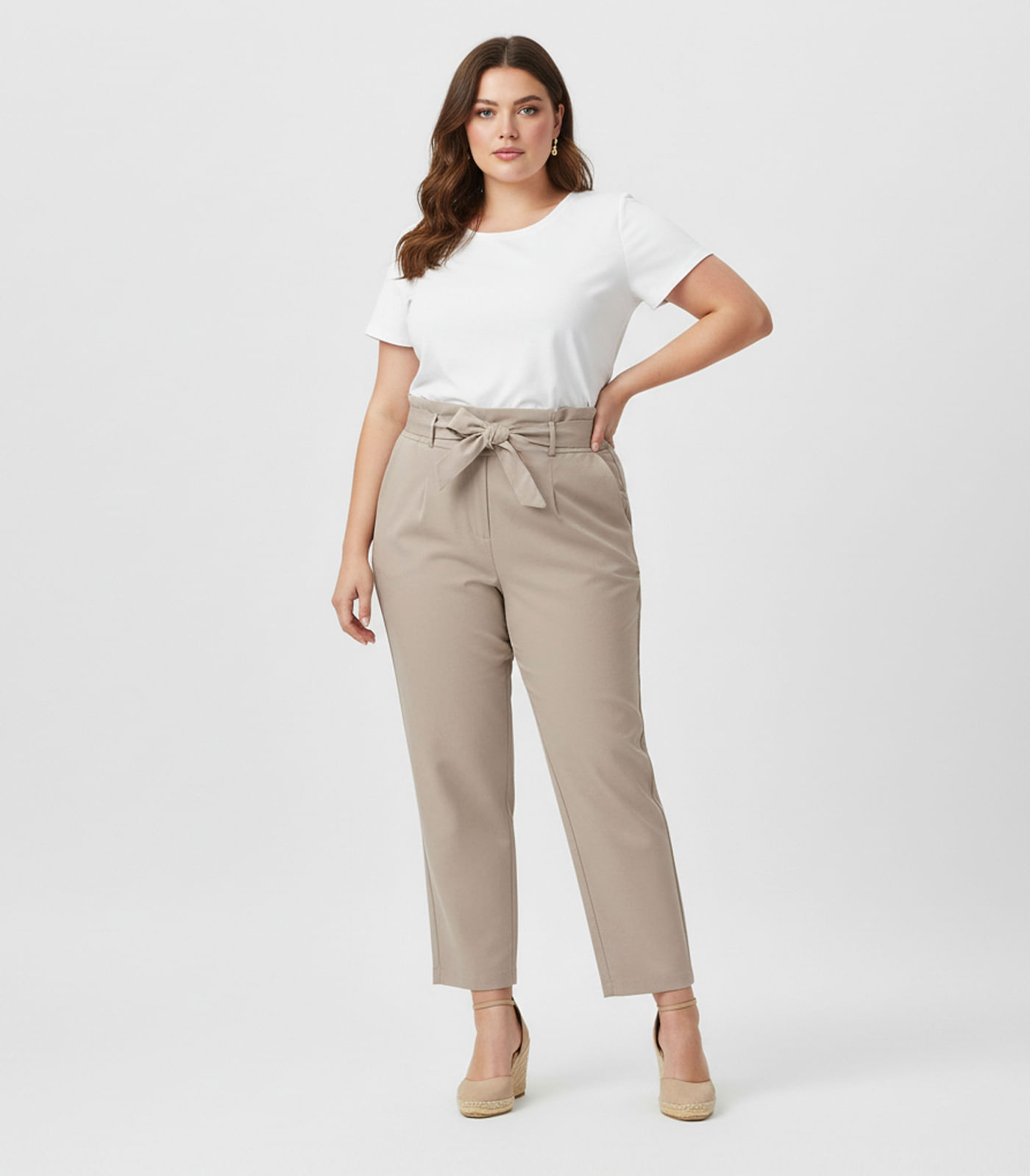 Calça Feminina Plus Size Marrante Renaluci Bege - Imagem 5