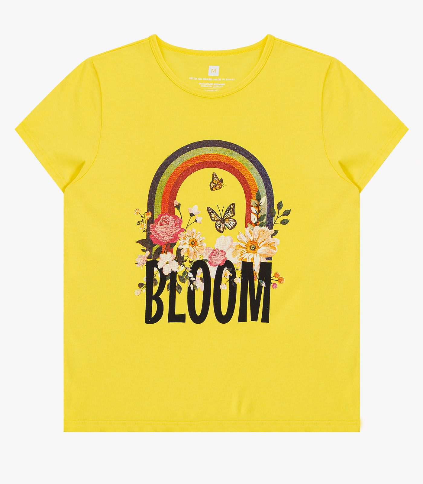 Blusa Baby Look Feminina Estampada Select Amarelo - Imagem 5