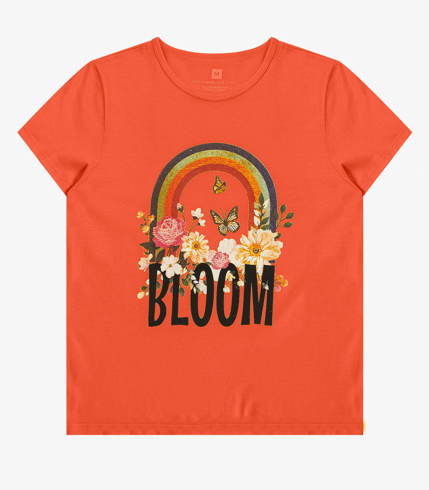Blusa Baby Look Feminina Estampada Select Laranja - Imagem 5