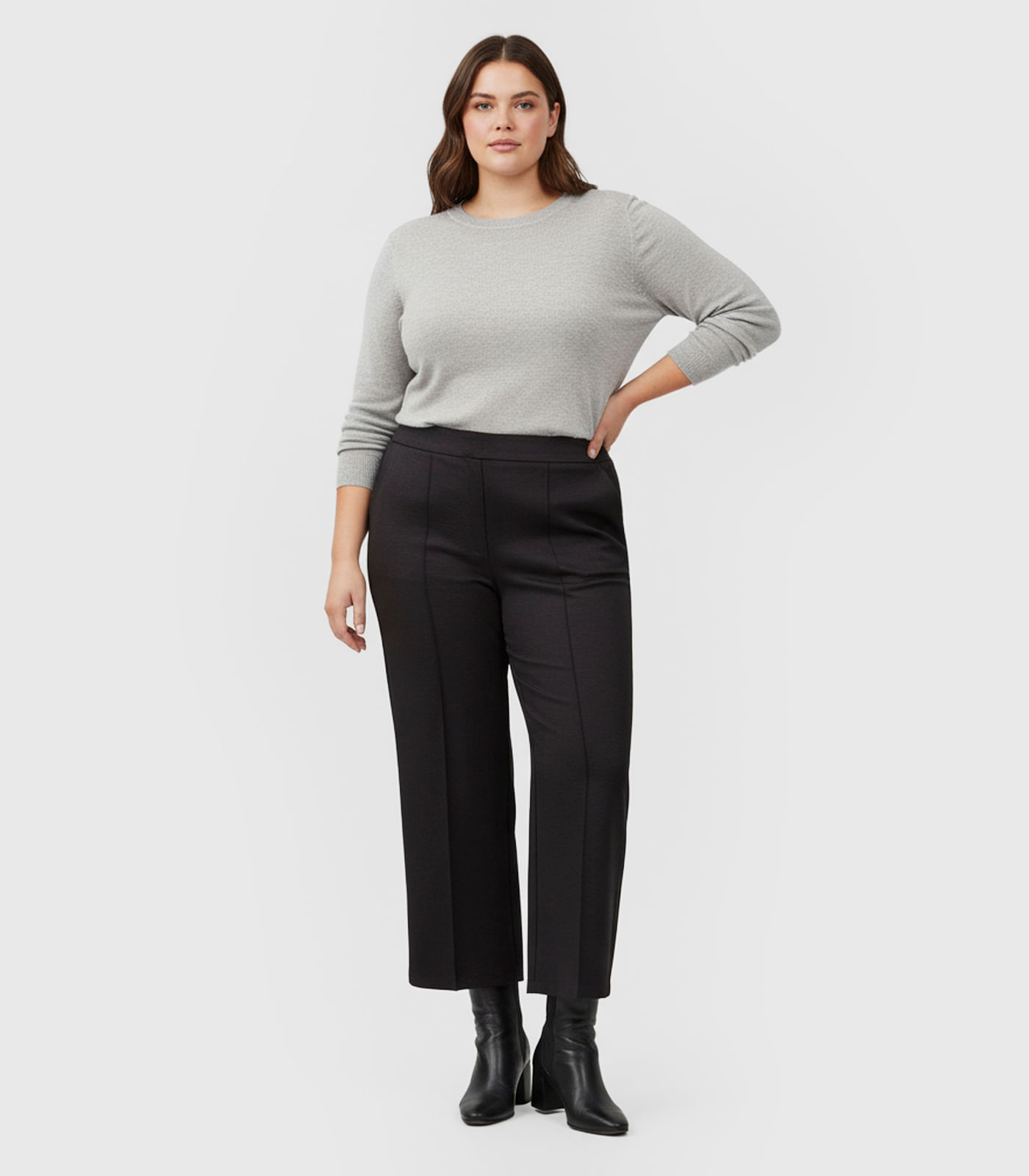 Calça Feminina Pantalona Plus Size Renaluci Preto