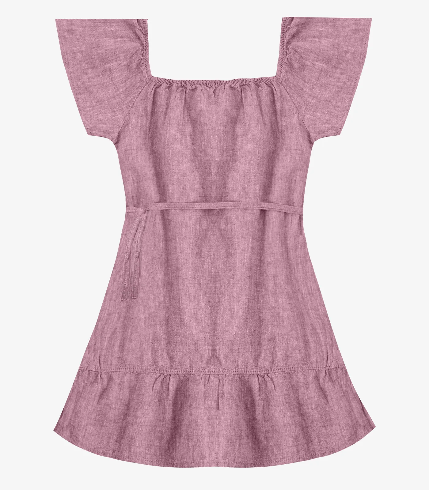 Vestido Curto Infantil Com Cinto De Algodão Select Vermelho - Imagem 7