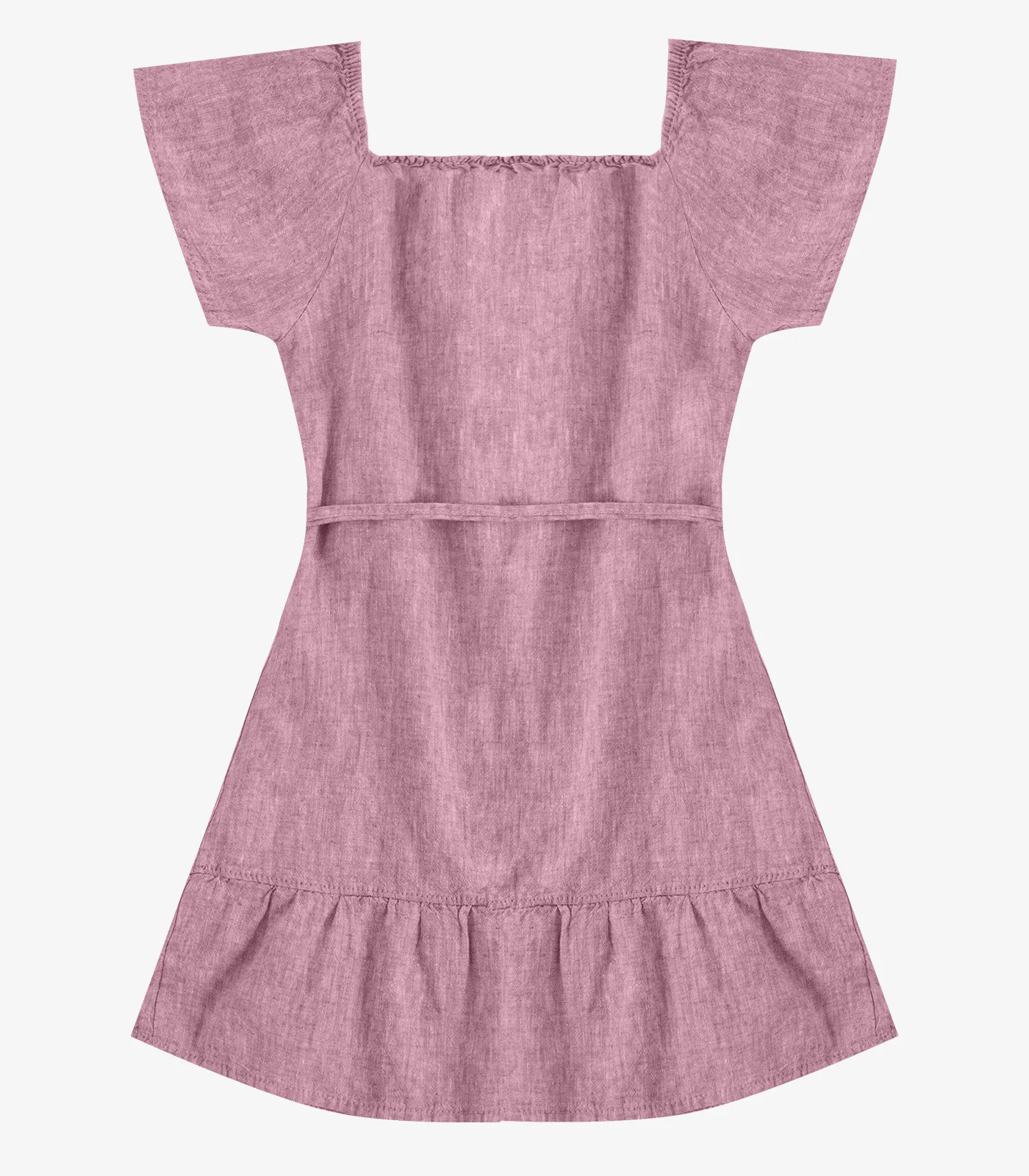 Vestido Curto Infantil Com Cinto De Algodão Select Vermelho - Imagem 8