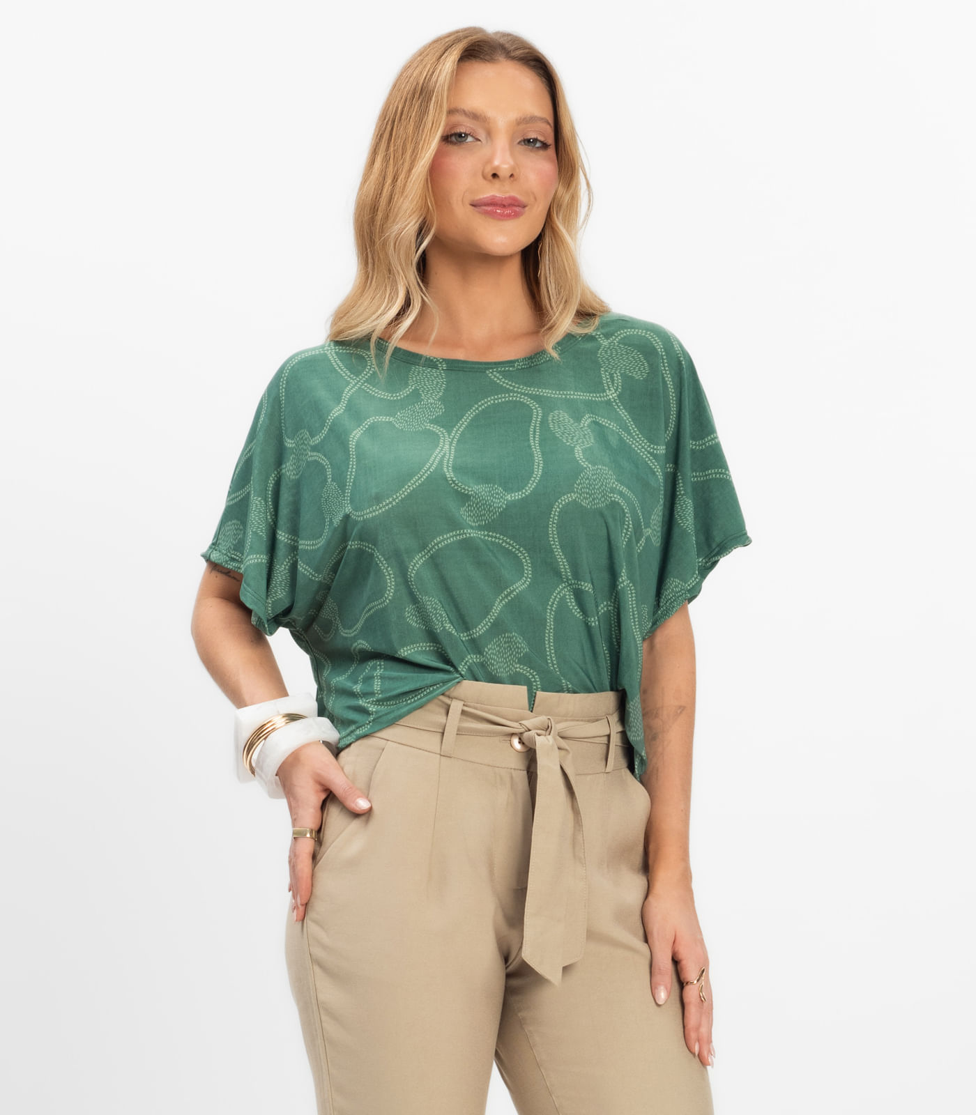 Blusa Feminina em Liganete Infinita Cor Verde