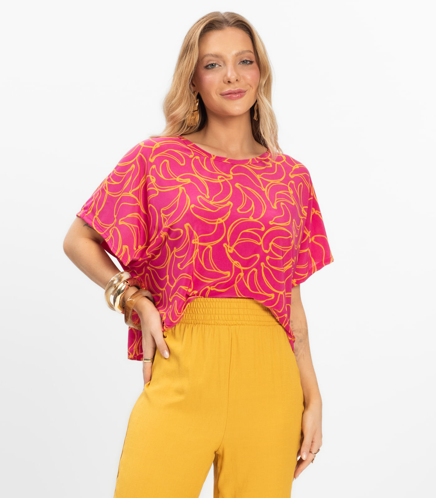 Blusa Feminina em Liganete Infinita Cor Rosa