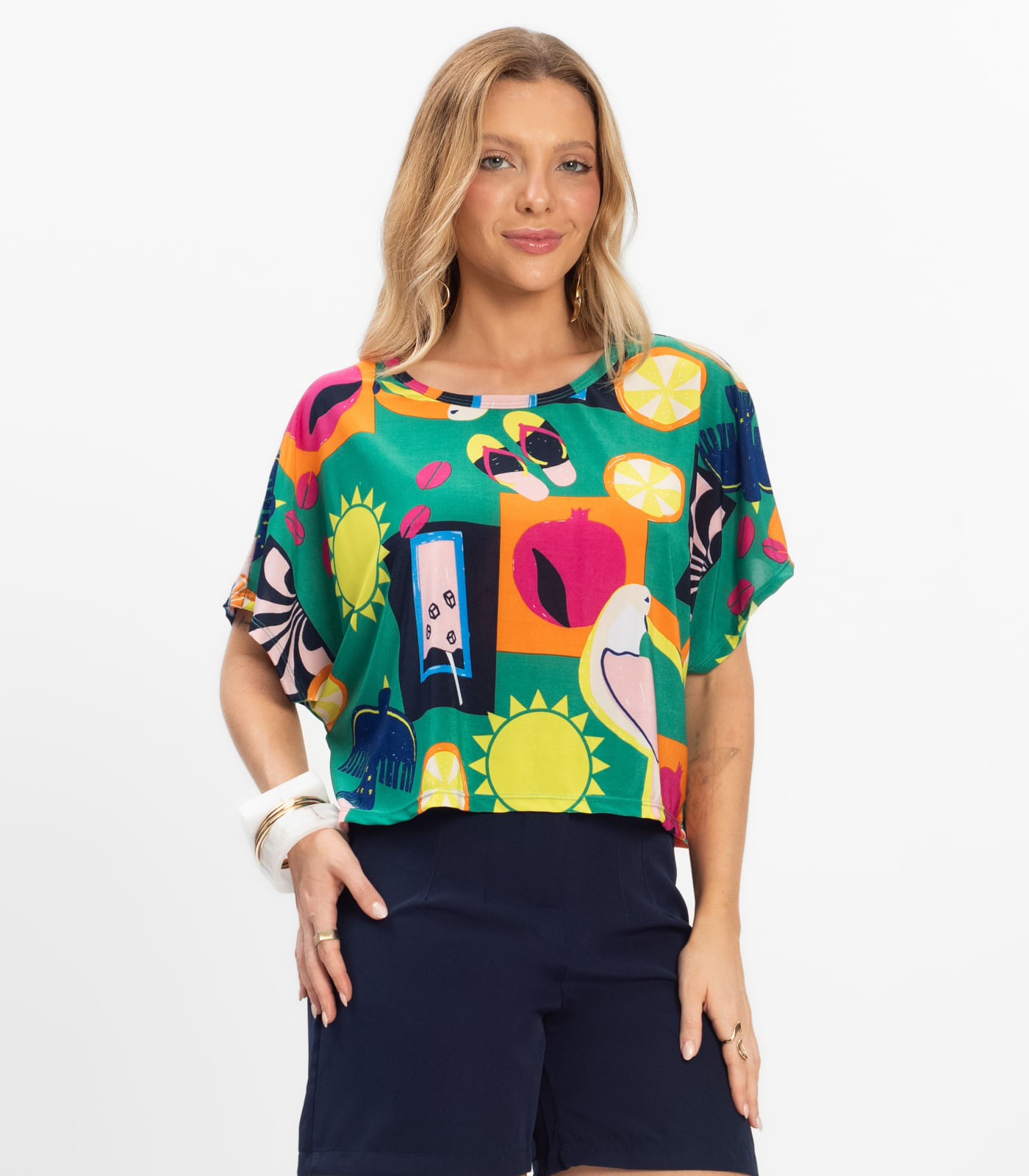 Blusa Feminina em Liganete Infinita Cor Verde