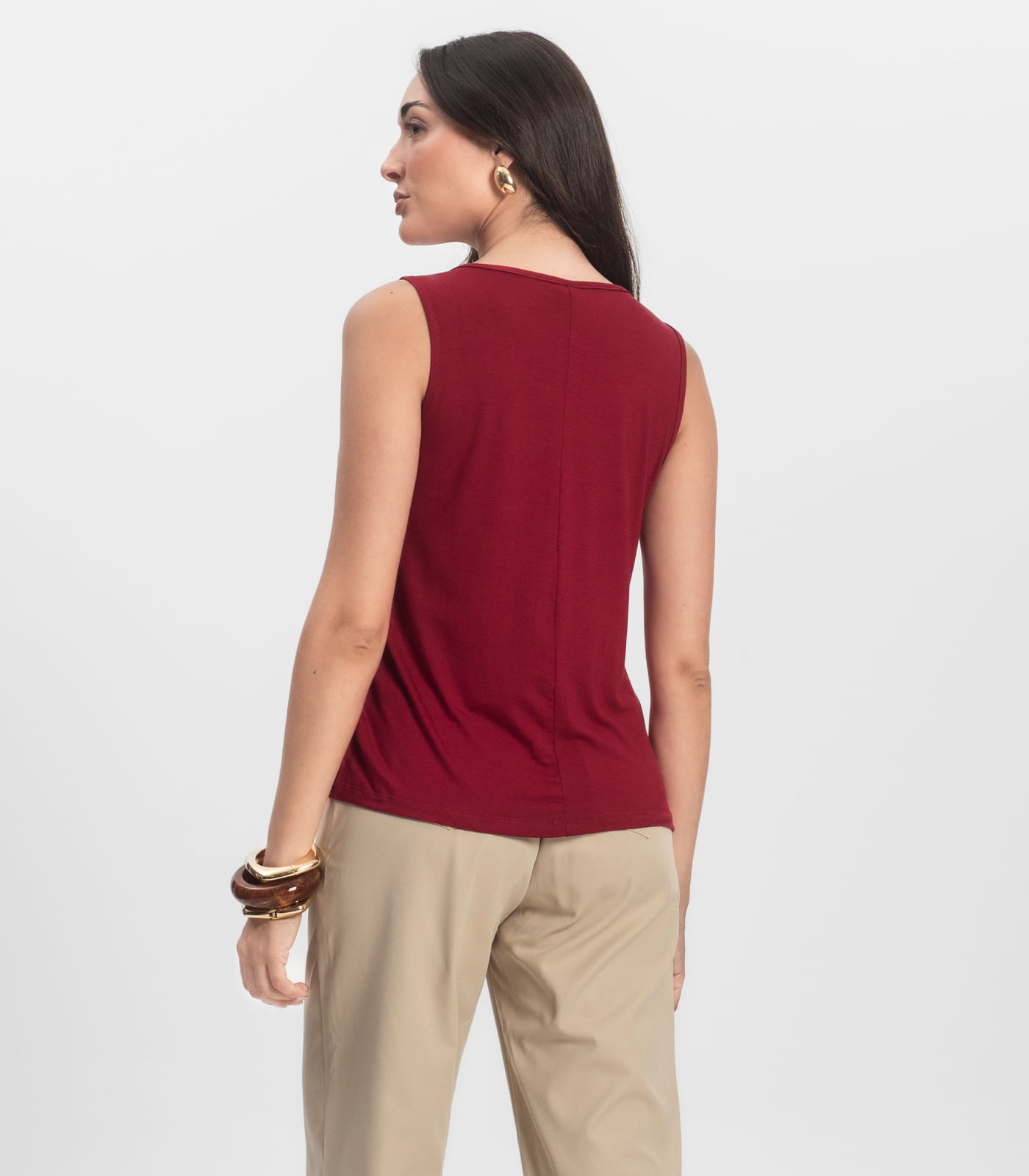 Blusa Feminina Lisa Infinita Cor Vermelho - Imagem 3