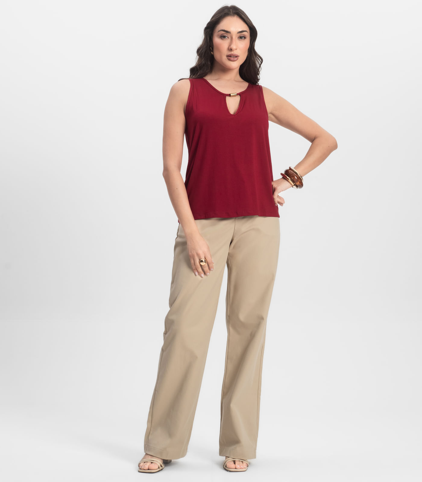 Blusa Feminina Lisa Infinita Cor Vermelho - Imagem 12